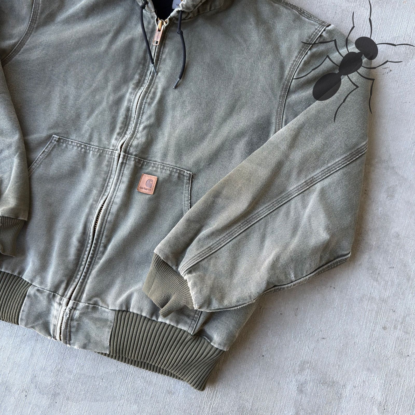 Carhartt × Vintage Carhartt J130 ARG green hooded work wear jacket Size US L / EU 52-54 / 3 - 4 Thumbnail