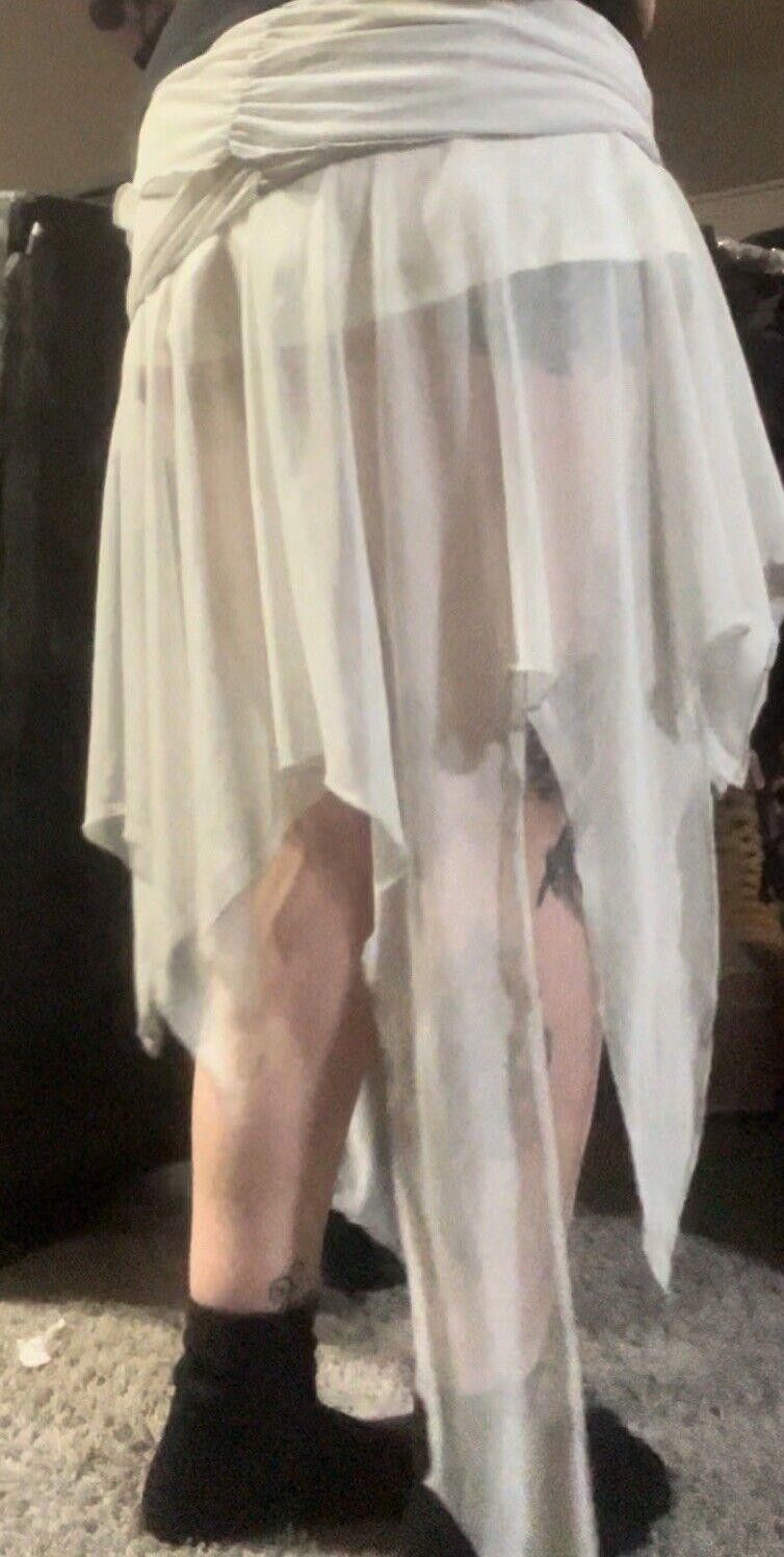 Designer Darker Wavz Charged Fold over Handkerchief Mesh Skirt Size 40" / US 18 - 6 Thumbnail
