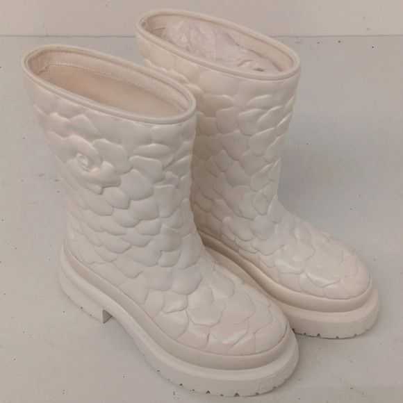 Valentino Valentino Garavani Women Ivory Rose Atelier Mid Boots - EU36 Size US 6 / IT 36 - 2 Thumbnail