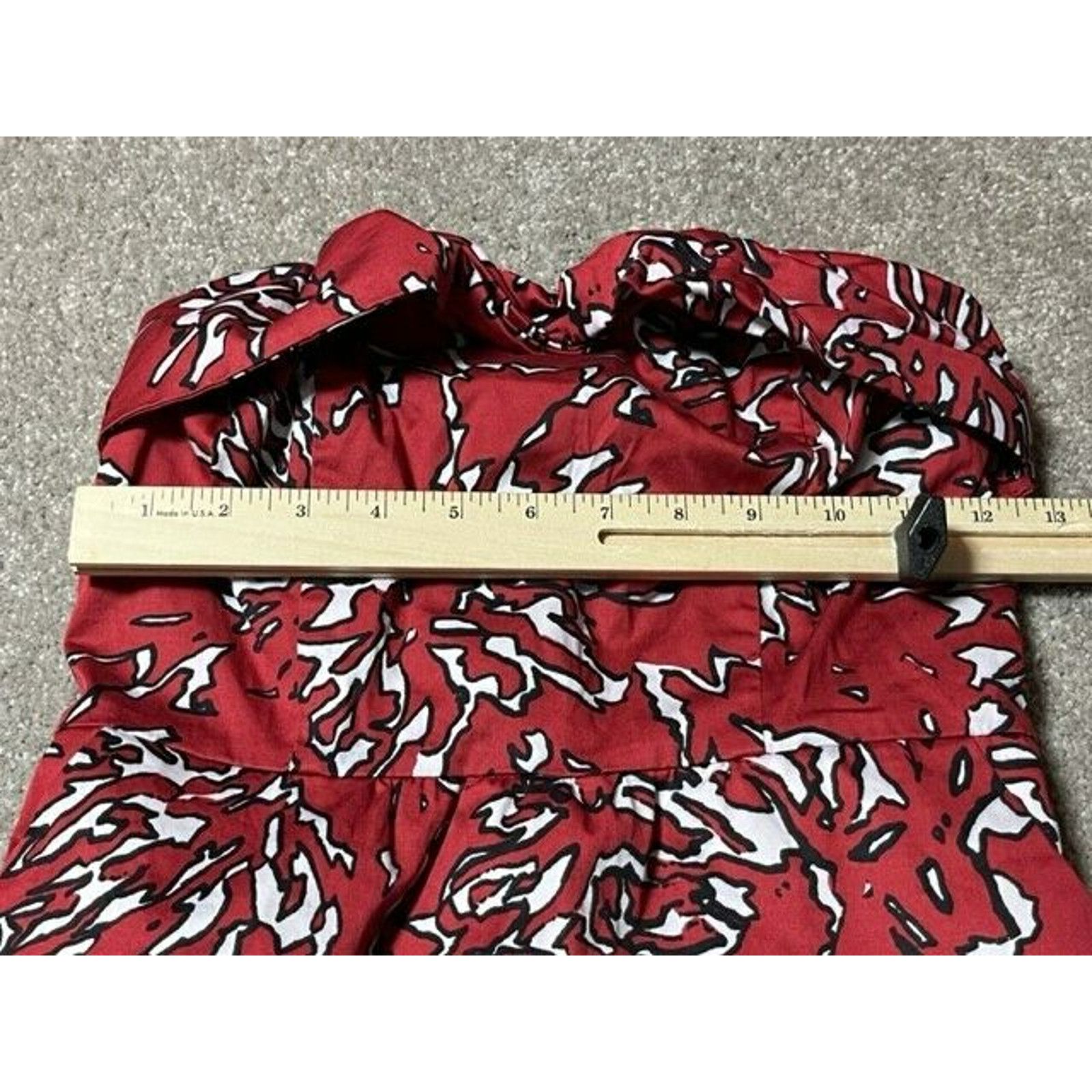 Other The Limited Dress Size 0 Abstract Strapless A Line Lined Red Size XS / US 0-2 / IT 36-38 - 6 Thumbnail