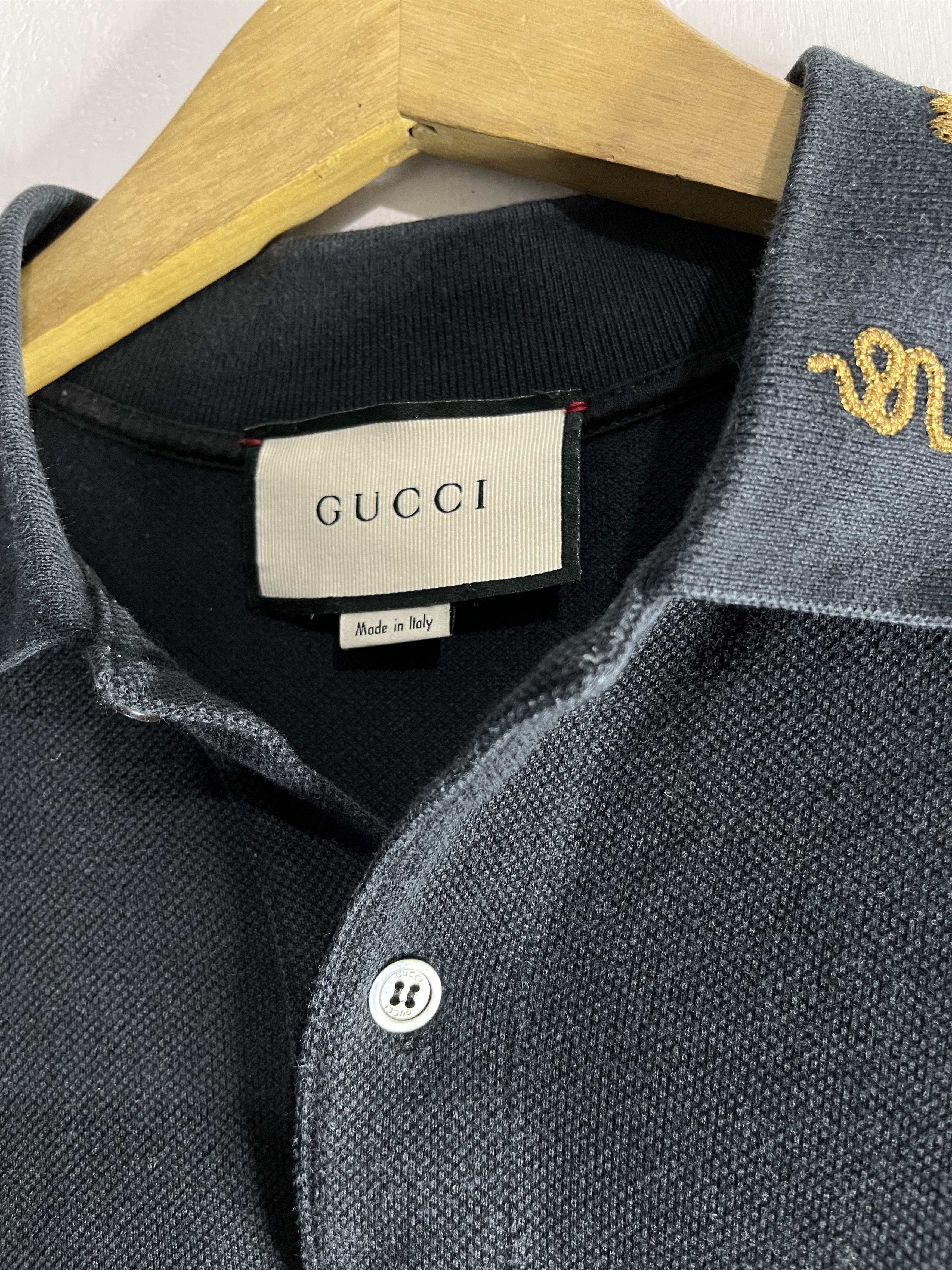 Gucci Gucci gold embroidered gold polo shirt Size US S / EU 44-46 / 1 - 4 Thumbnail