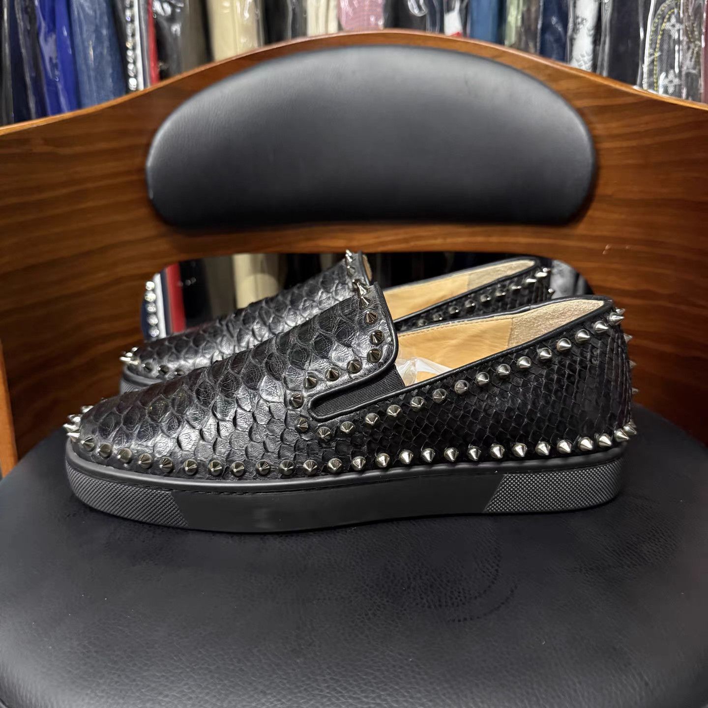 Christian Louboutin Christian Louboutin Python Leather Slip-On K15 Size US 6 / EU 39 - 6 Thumbnail