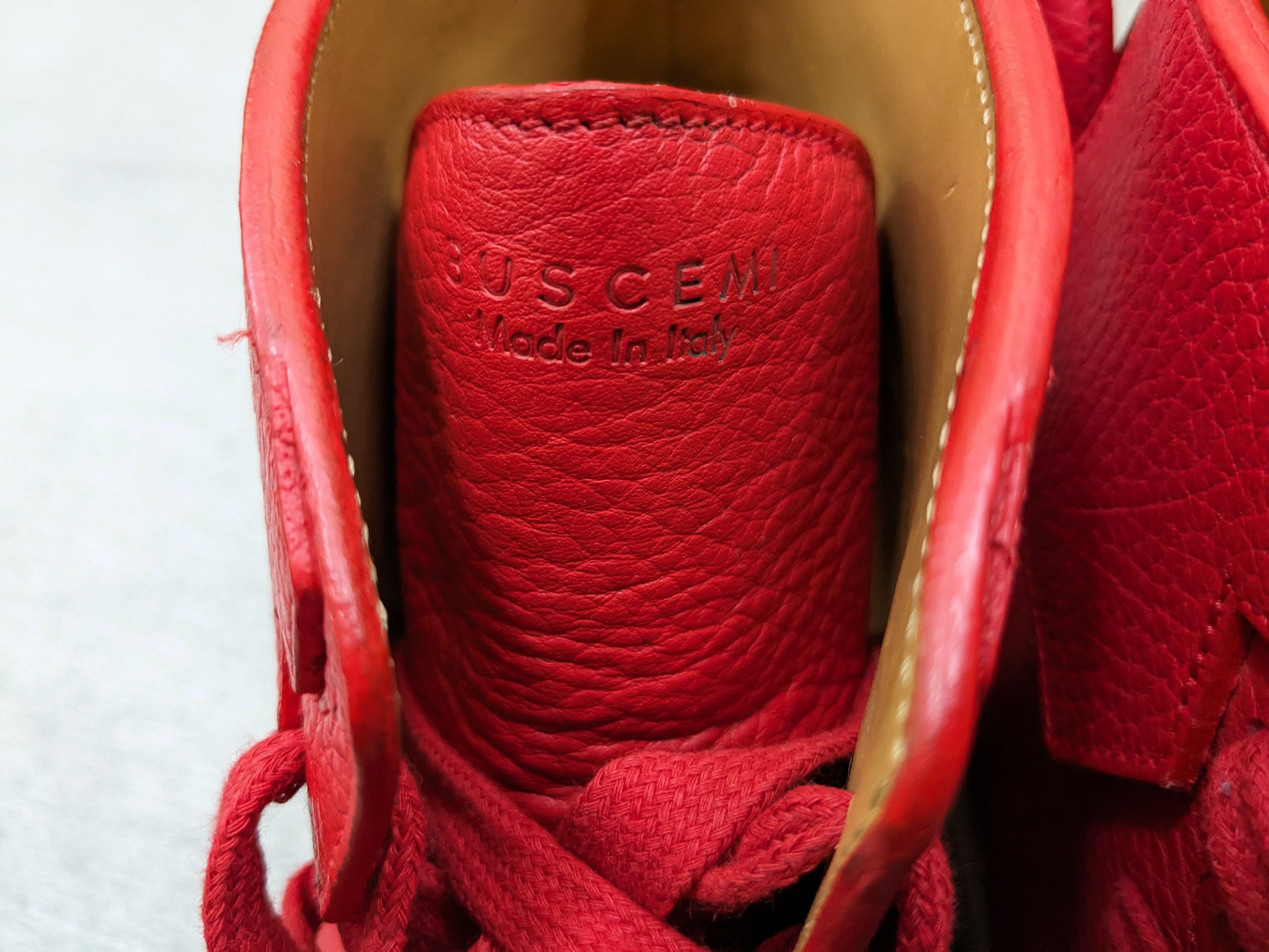 Buscemi Buscemi 100 MM Red Leather Italy Size 12 45 Sneakers Gold Size US 12 / EU 45 - 8 Thumbnail