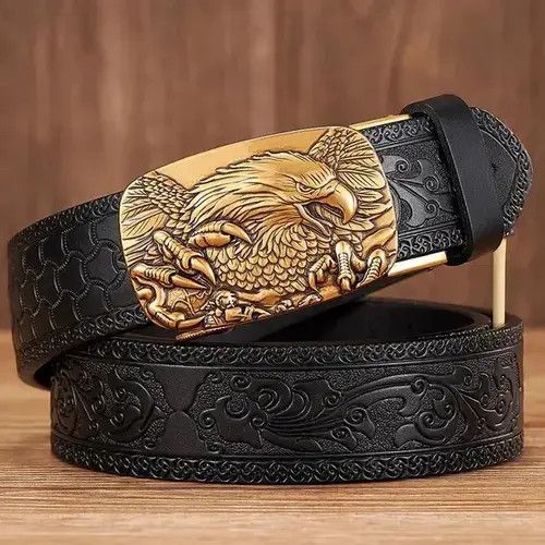 Japanese Brand Emboss Cowskin Belt Quality MEN Size ONE SIZE - 3 Thumbnail