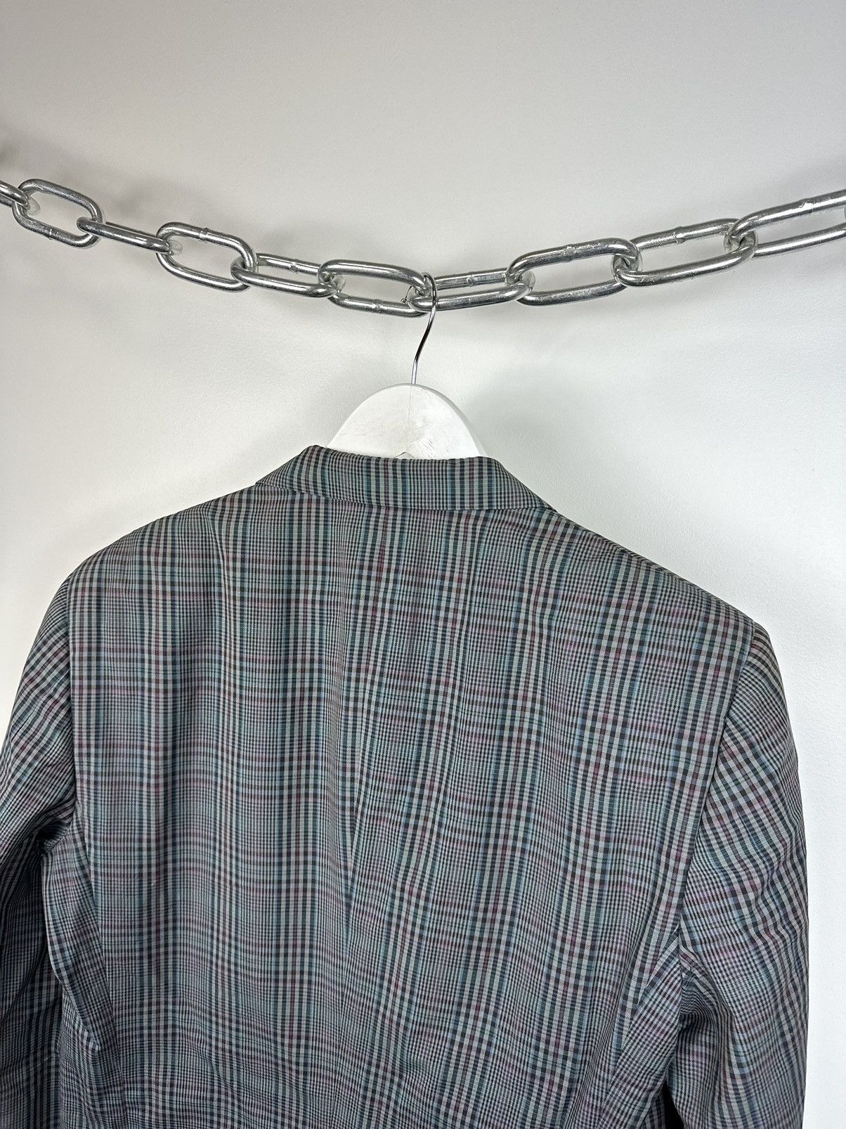 Valentino Vintage 90s Valentino Uomo Checkered Luxury Blazer Jacket Size 42R - 9 Thumbnail