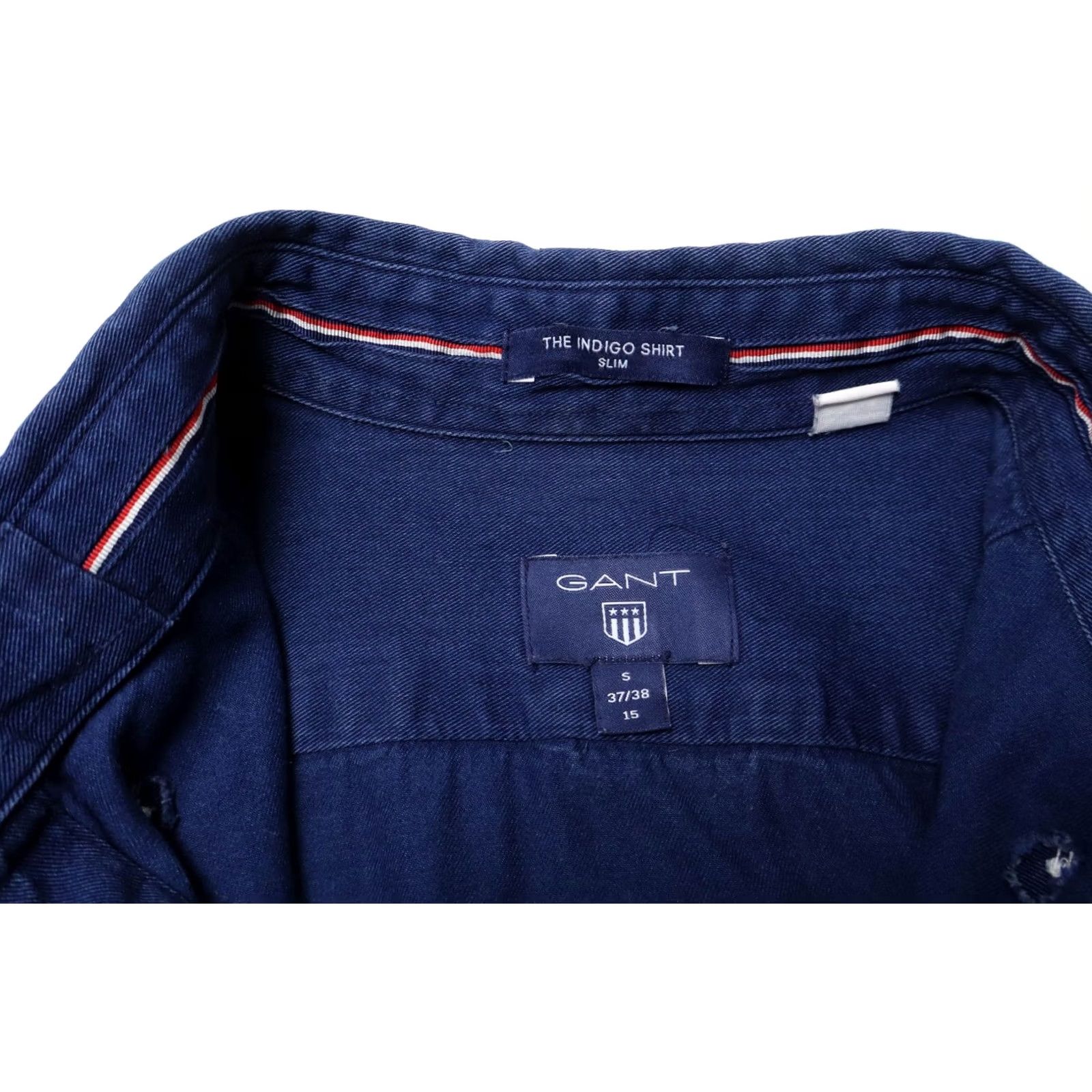 Gant GANT The Indigo Shirt Slim Shirt Men's SMALL Chest Pocket Denim Long Sleeves Size US S / EU 44-46 / 1 - 5 Thumbnail