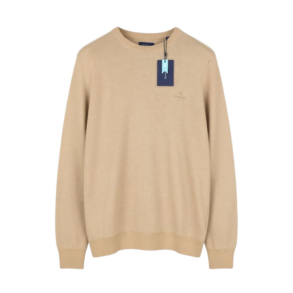 Gant MULTI TEXTURE PIQUE C-NECK L Khaki Melange 88075 Size US L / EU 52-54 / 3 - 1 Thumbnail