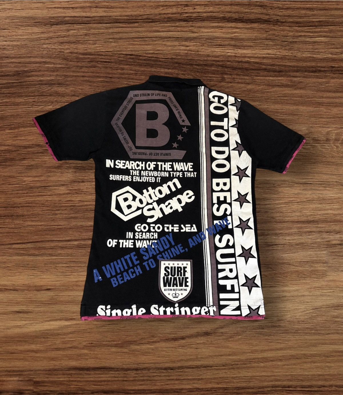 Japanese Brand × Vintage Japanese Brand defective struct Full Print Polo Tee Size US S / EU 44-46 / 1 - 1 Thumbnail