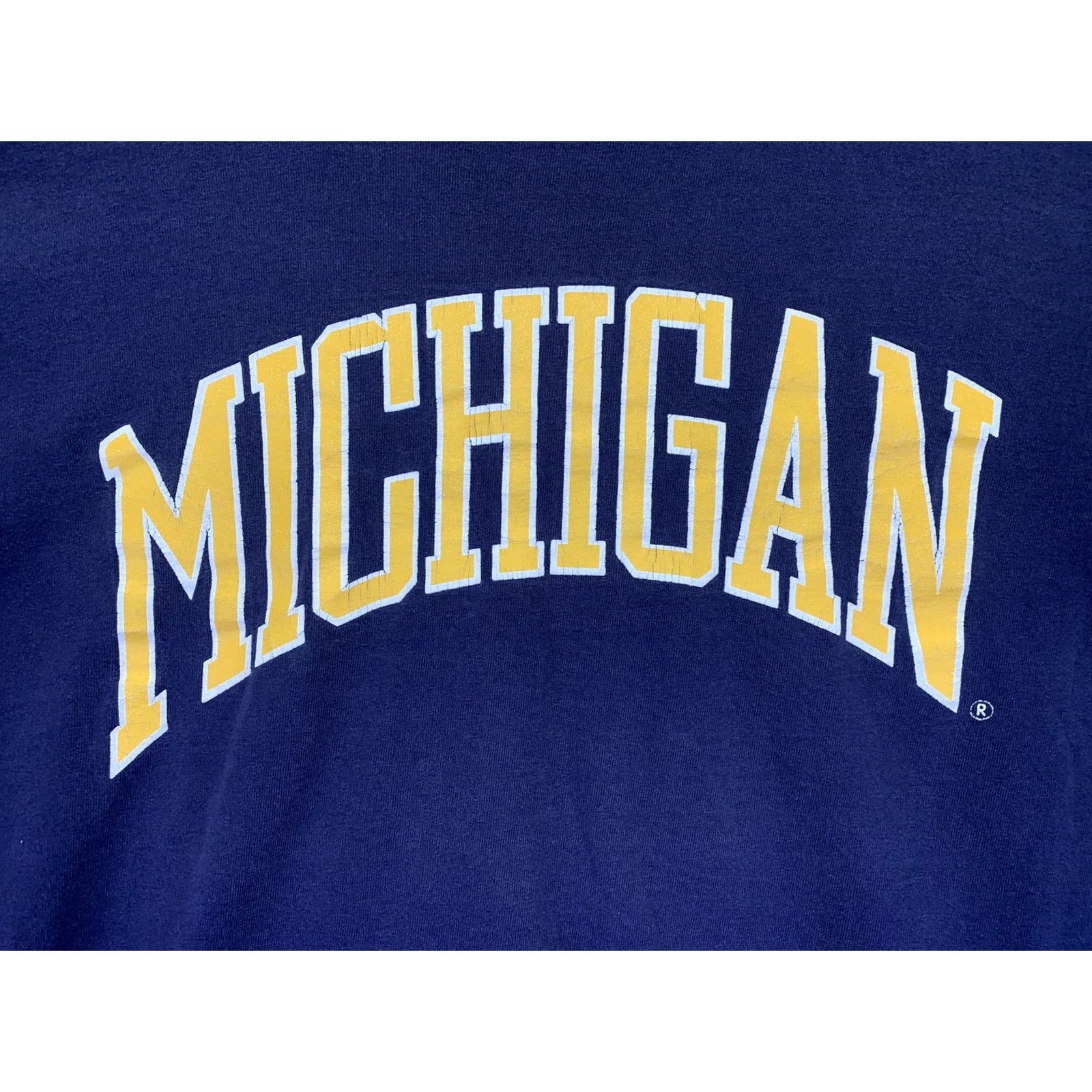 Russell Athletic VINTAGE Russell Athletic Michigan Mens Graphic T Shirt XL USA Made-9117 Blue Cotton Crew Neck Short Sleeve Sports Graphic Print Men Size US XL / EU 56 / 4 - 6 Thumbnail