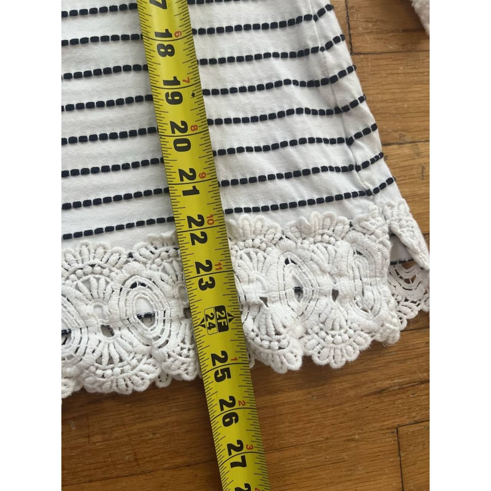 & Other Stories Charter 3/4 Top Cotton Embroidery White/Black 1X A001874 Size 4XL / US 24-26 - 6 Thumbnail