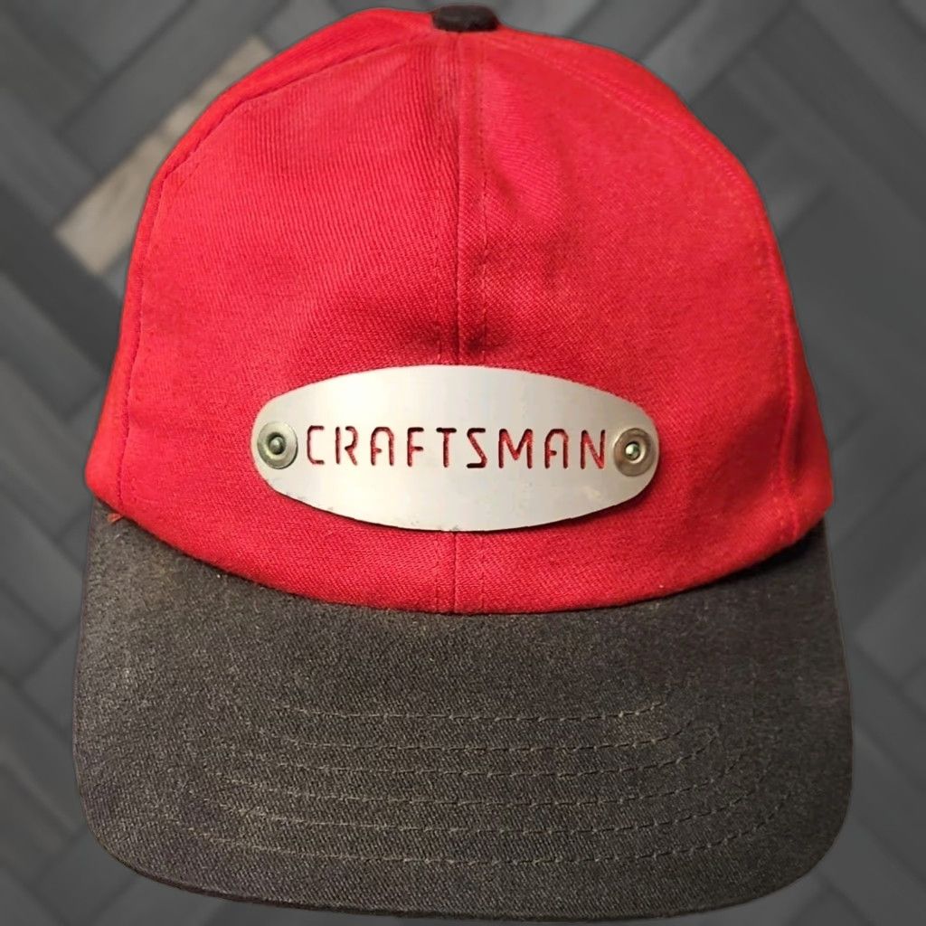 Vintage VINTAGE Craftsman Hat Snapback Logo Red Black USA MADE Mens Adjusta ble Cap Emblem Badge Graphic Classic Size ONE SIZE - 1 Thumbnail