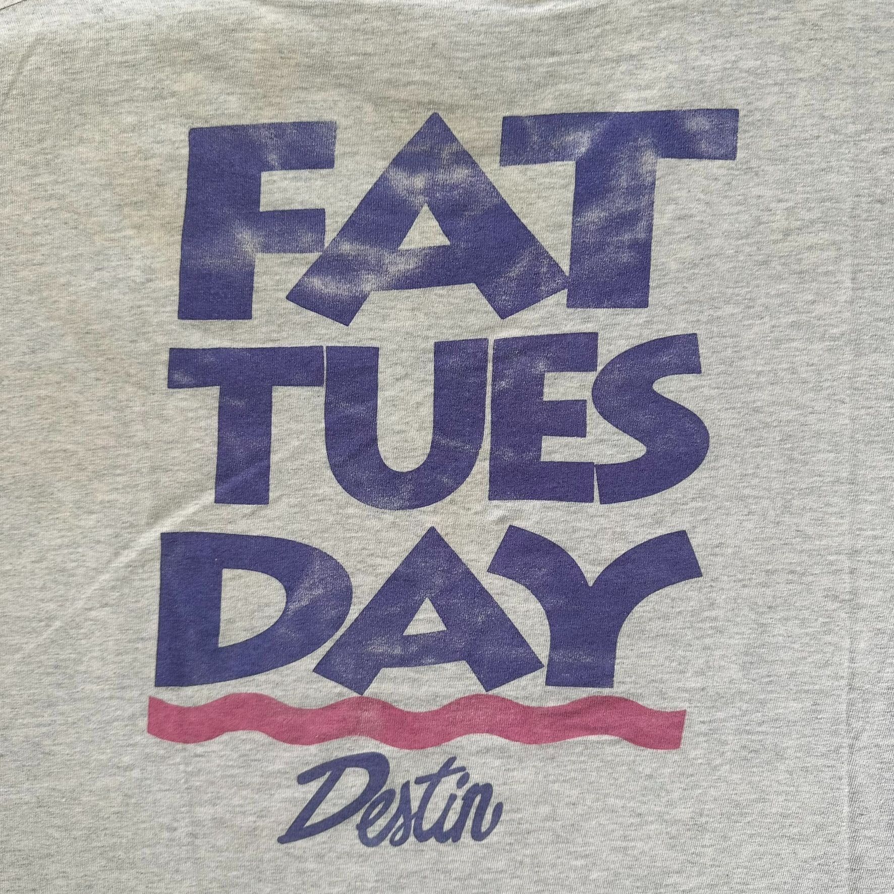 Fruit Of The Loom Vintage 90s Fat Tuesday Destin Florida T-Shirt Single Stitch Size US L / EU 52-54 / 3 - 2 Thumbnail