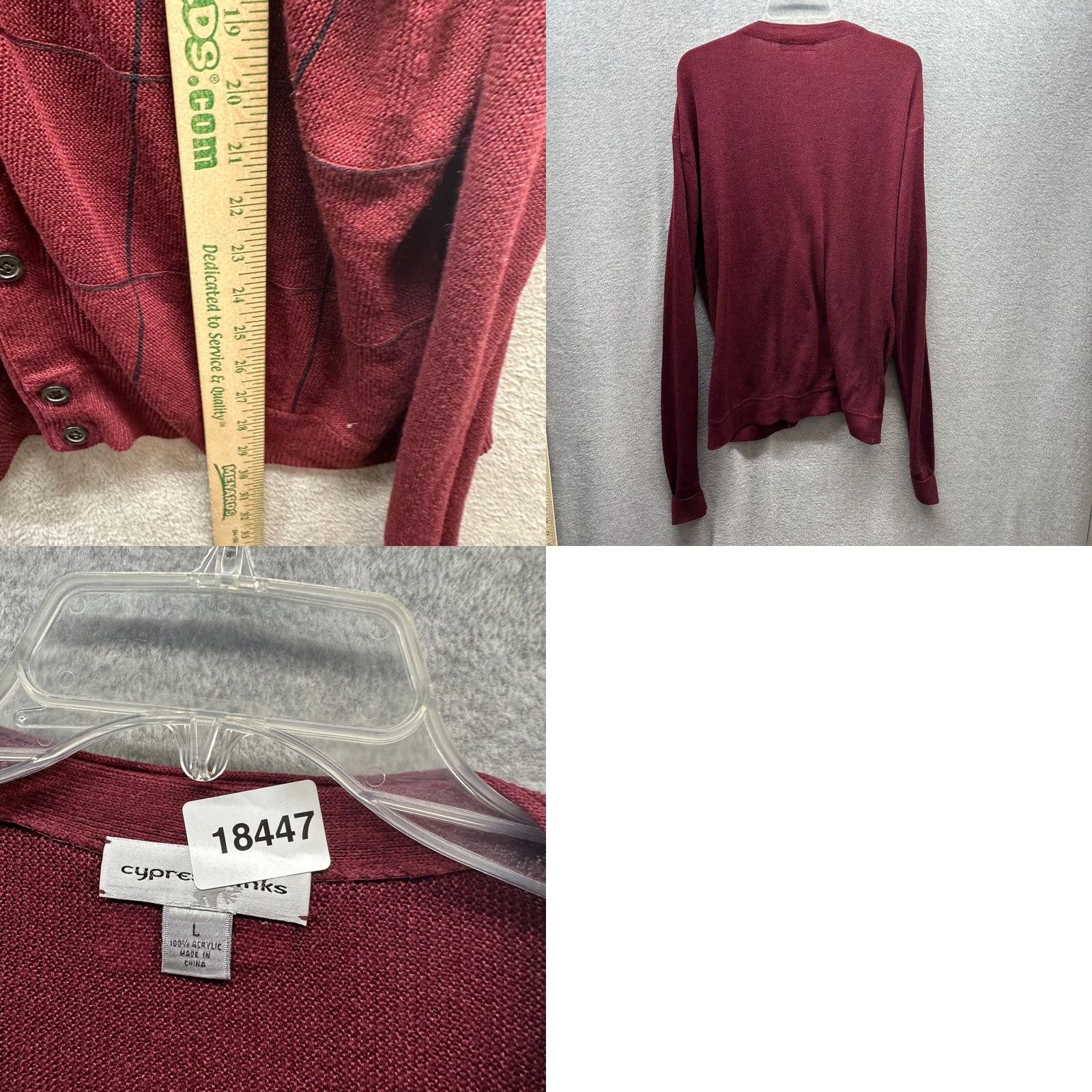 Logo 7 VINTAGE Cypress Links Cardigan Sweater Mens Large Red Knit 80s Golf Logo Size US L / EU 52-54 / 3 - 8 Thumbnail