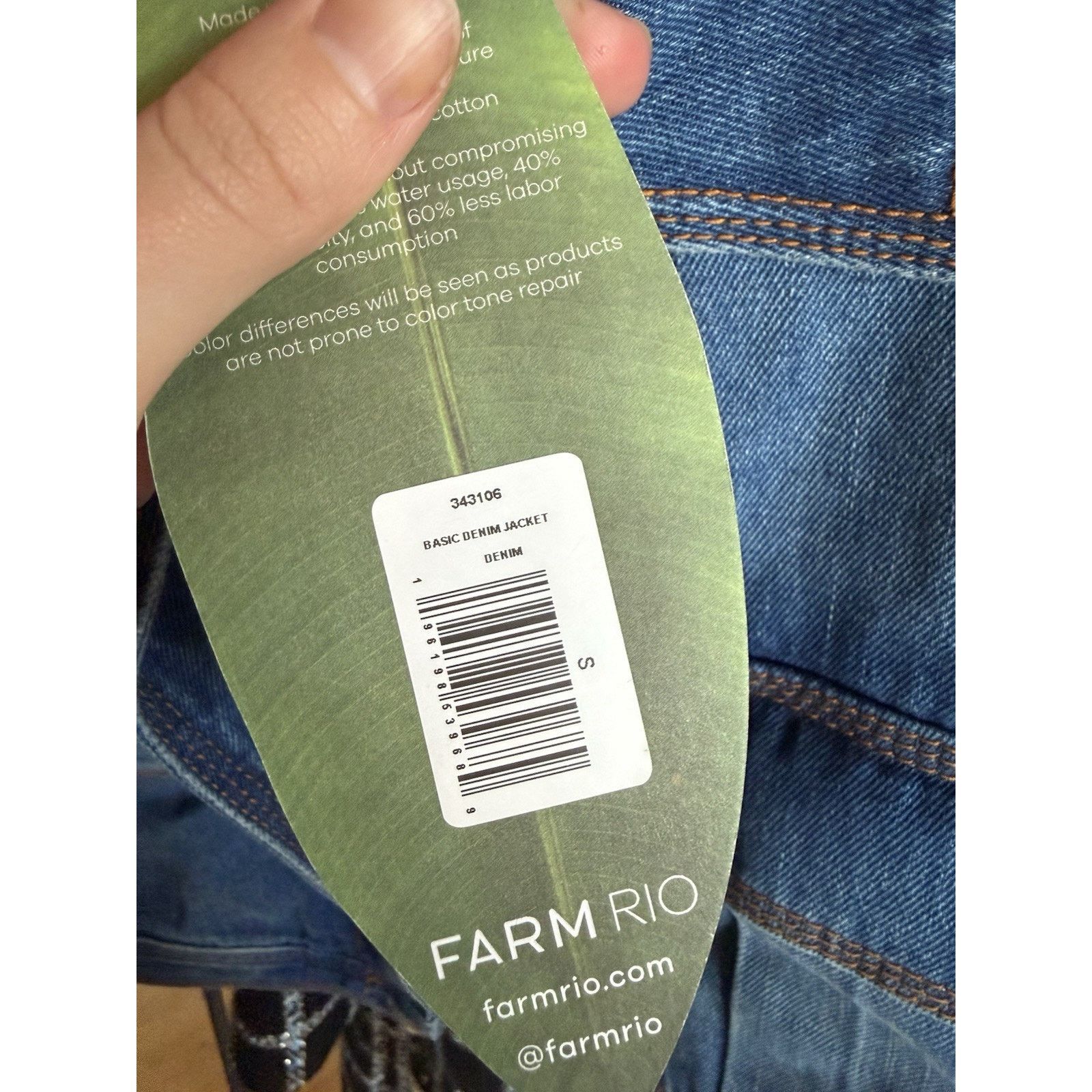 Farm Rio NWT Farm Rio Basic Cropped Denim Jacket Gold Buttons Small Size S / US 4 / IT 40 - 4 Thumbnail
