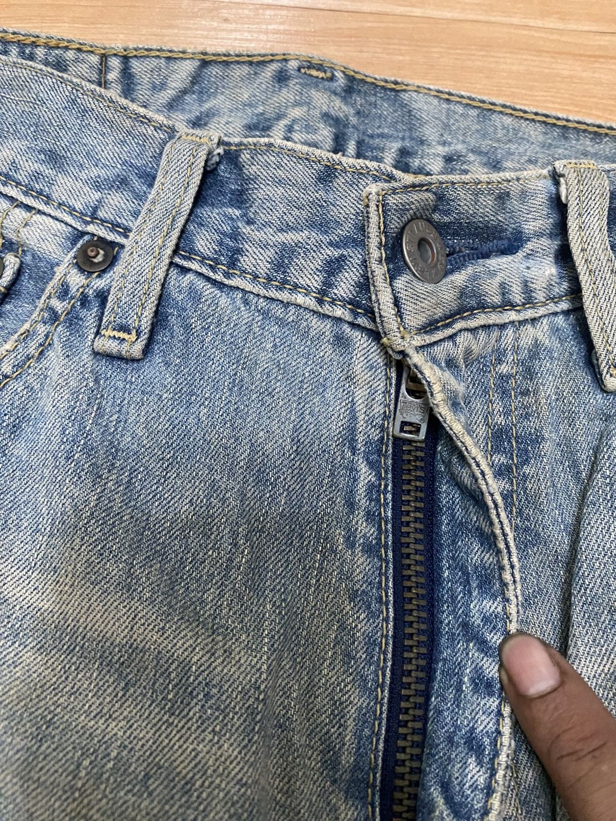 Levi's × Vintage Vintage levis 502 zipper destroyed denim very rare Size US 30 / EU 46 - 5 Thumbnail