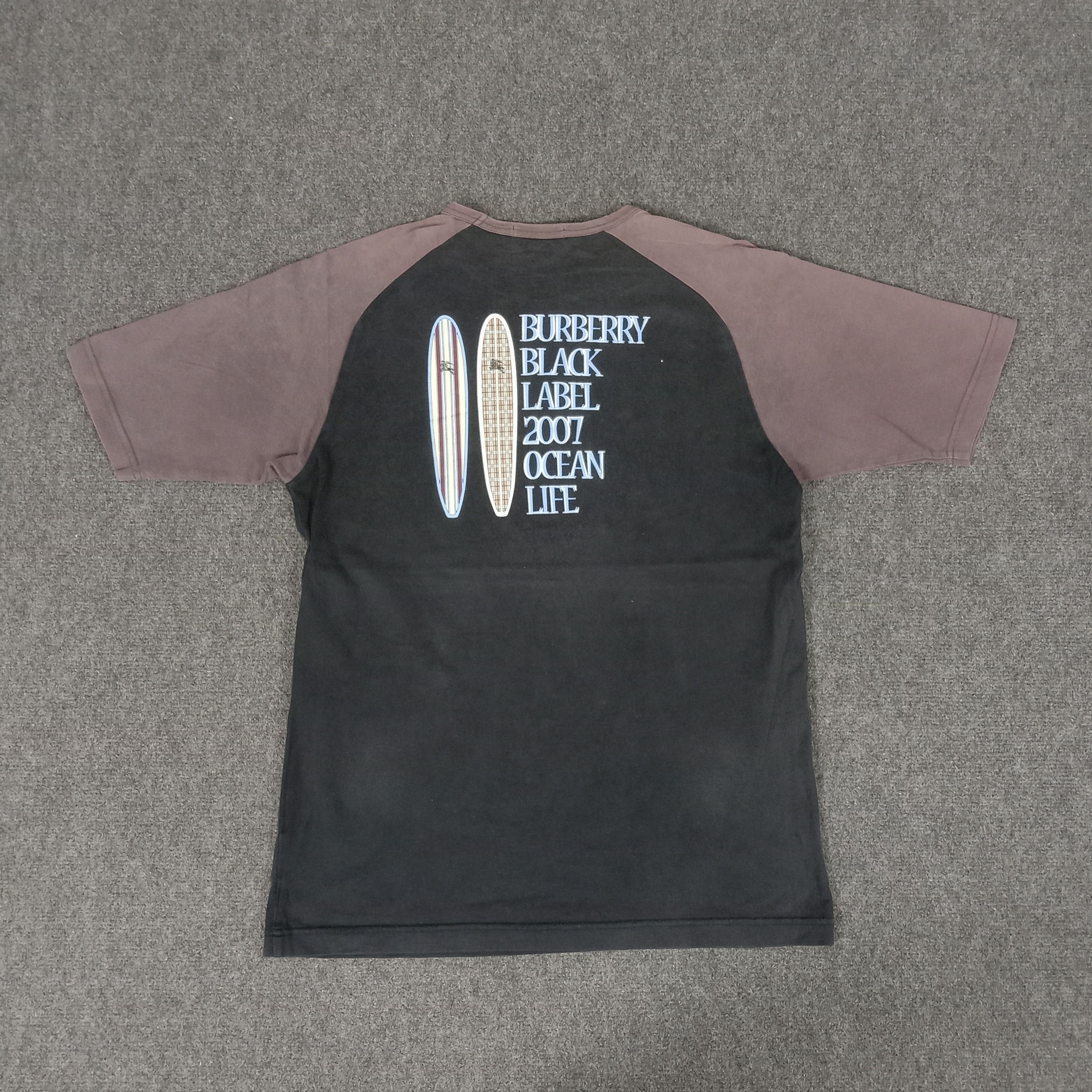 Burberry × Vintage Burberry Black Label 2007 Surfing Style Tshirt Size US M / EU 48-50 / 2 - 1 Thumbnail