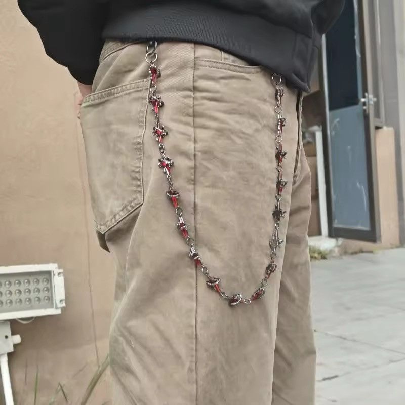 Designer Pigeon Bloodstone Four Pointed Star Pant Chain Size ONE SIZE - 2 Thumbnail
