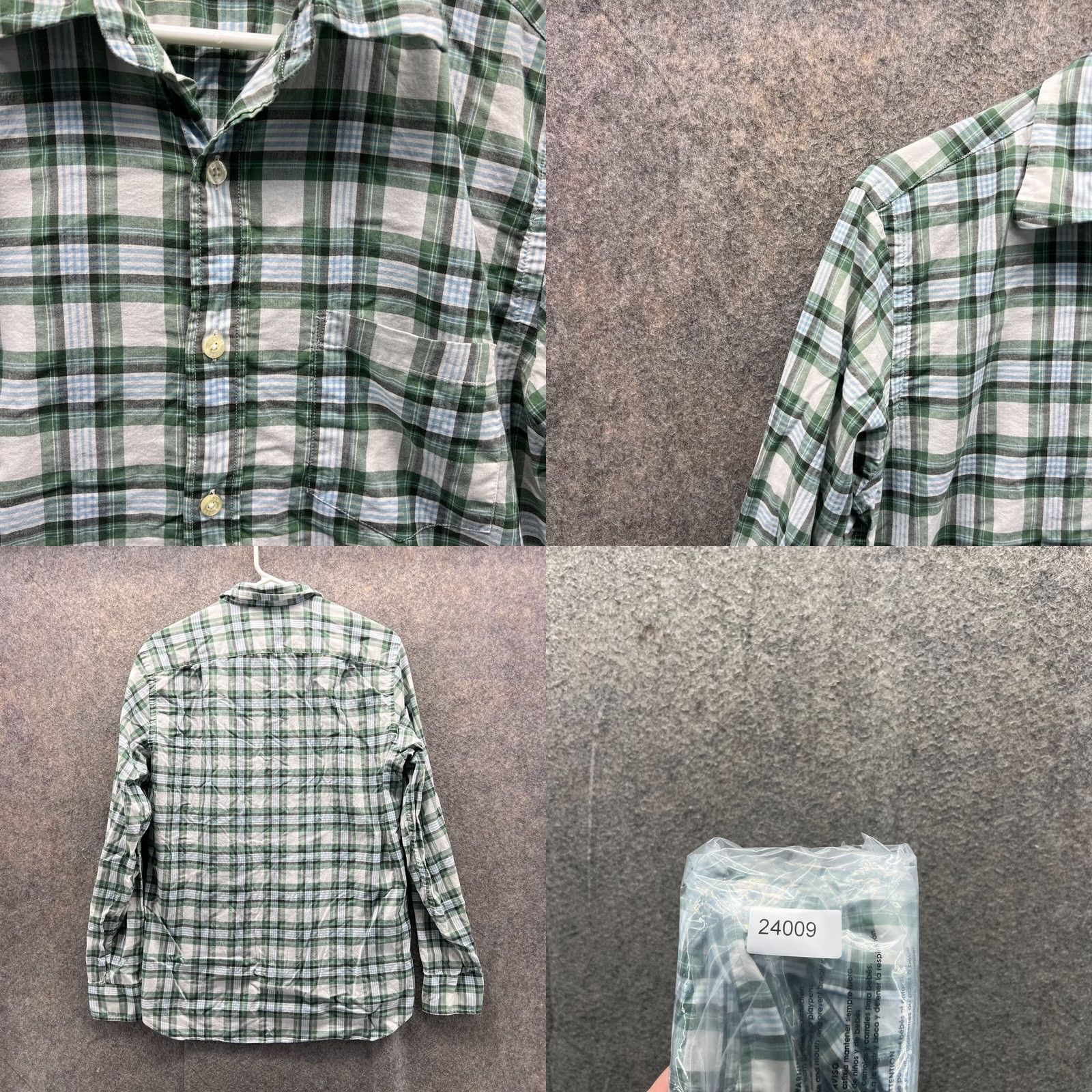 J.Crew VINTAGE J.CREW Shirt Men Small Green White Plaid Button-Down Casual Dress Tailored Wool? No, Cotton Size US S / EU 44-46 / 1 - 8 Thumbnail