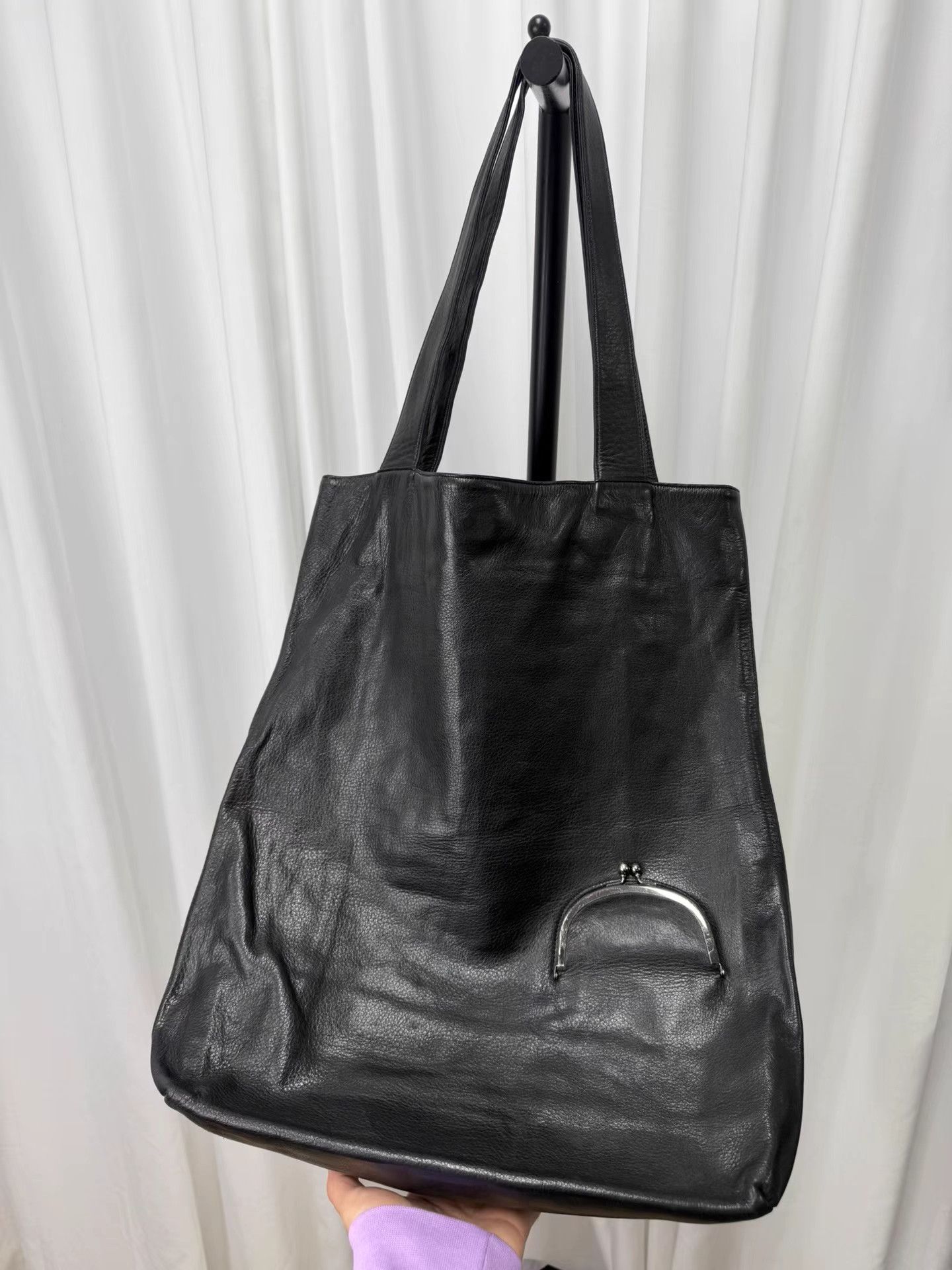 Yohji Yamamoto Yohji Yamamoto Discord Gold Frame Leather Bag K20 Size ONE SIZE - 2 Thumbnail