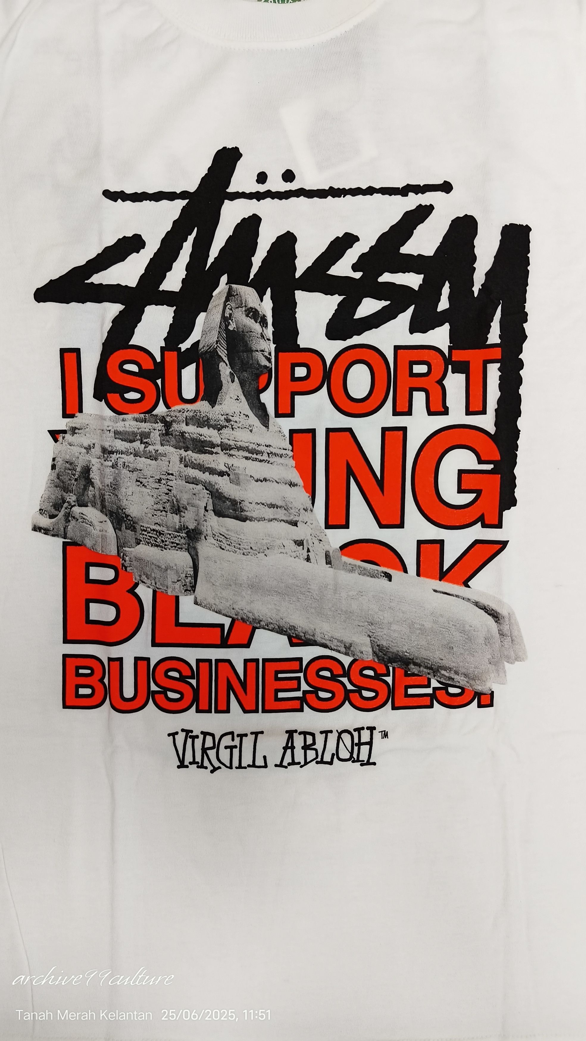 Off-White Fw20 Stussy Virgil Abloh 40th Anniversary World Tour Tee Size US S / EU 44-46 / 1 - 5 Thumbnail