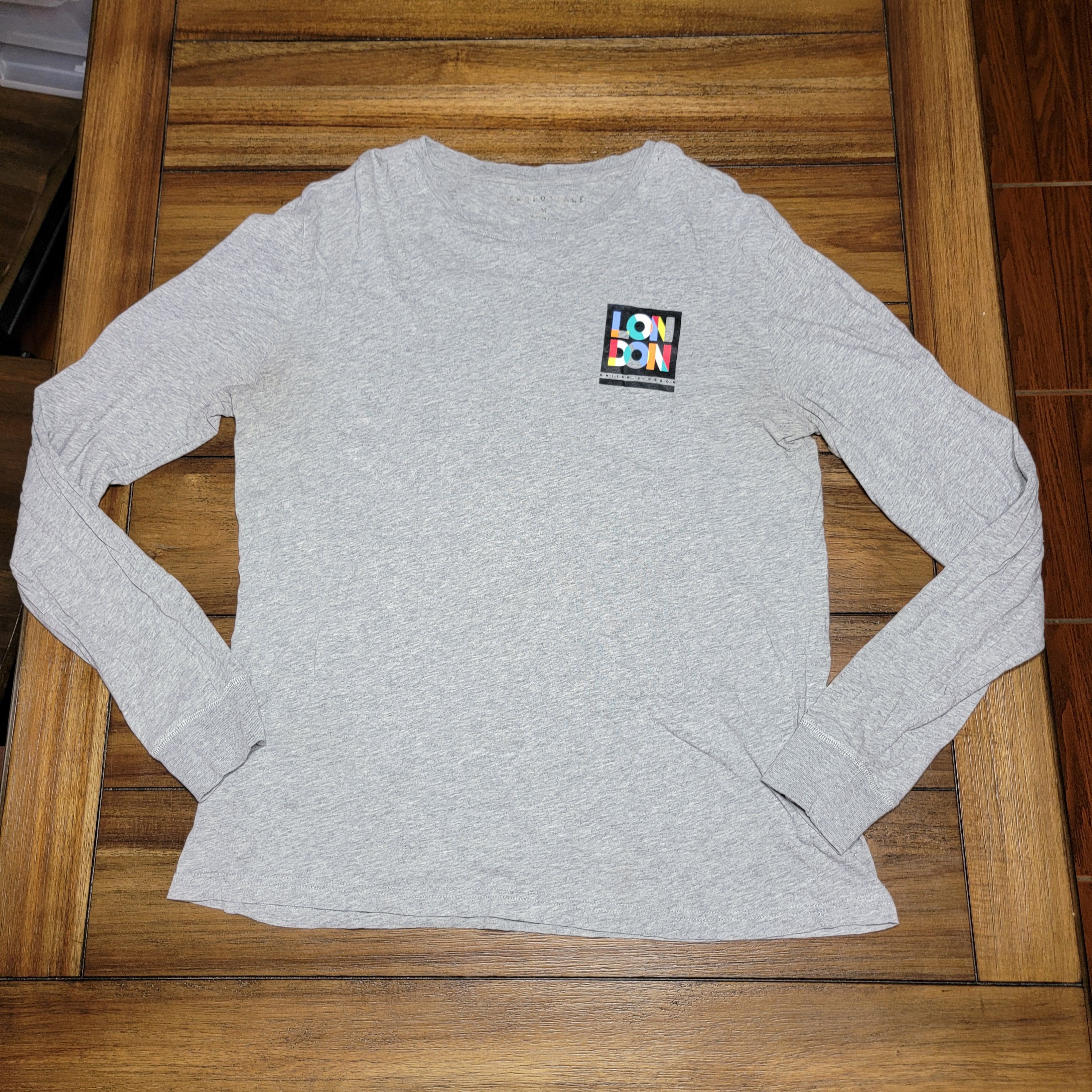 Aeropostale Aeropostale LS Grey Unisex Tee London - Size Medium Size M / US 6-8 / IT 42-44 - 3 Thumbnail
