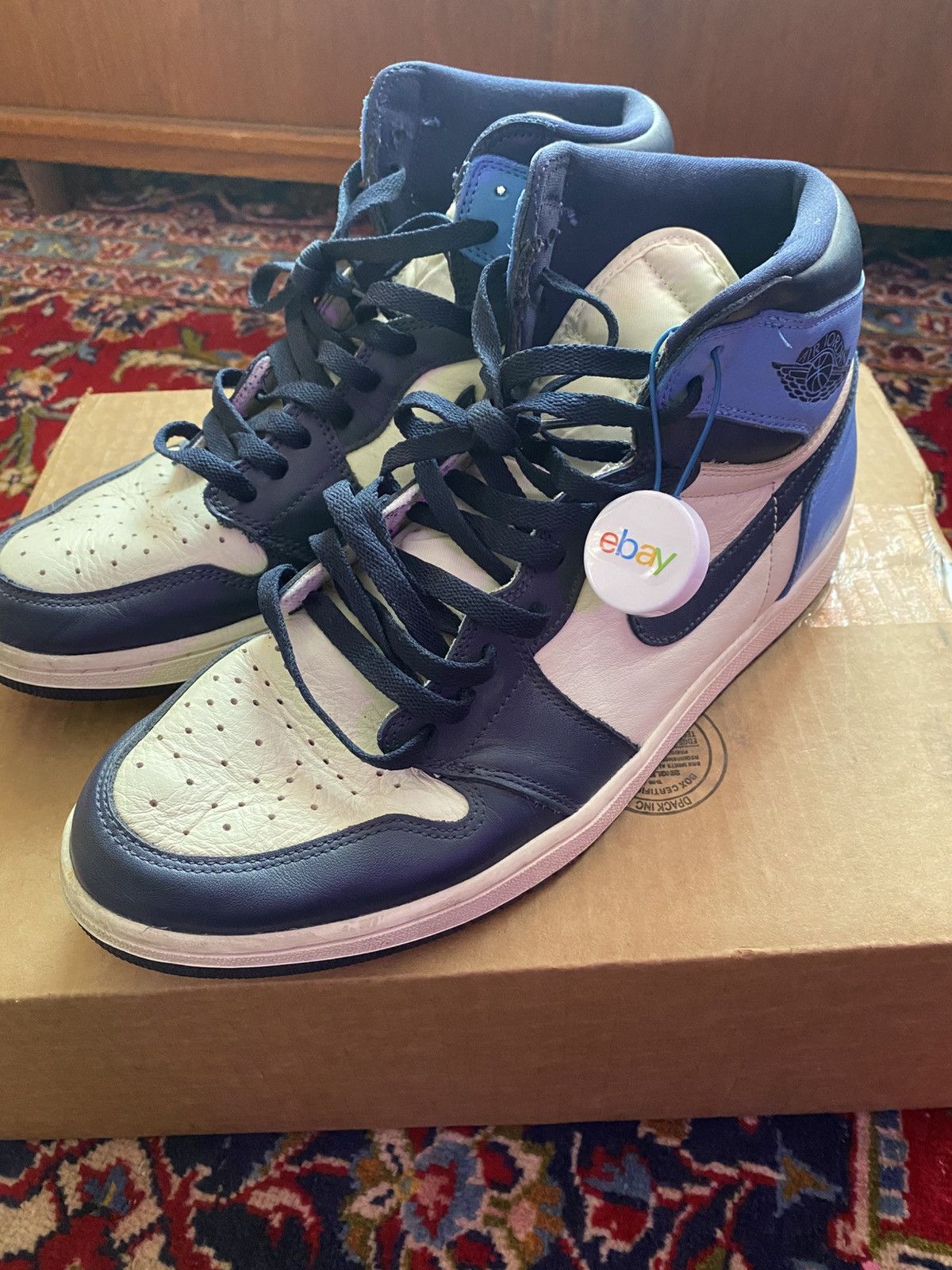 Jordan Brand × Nike Air Jordan 1 Retro High Obsidian Size US 13 / EU 46 - 2 Thumbnail