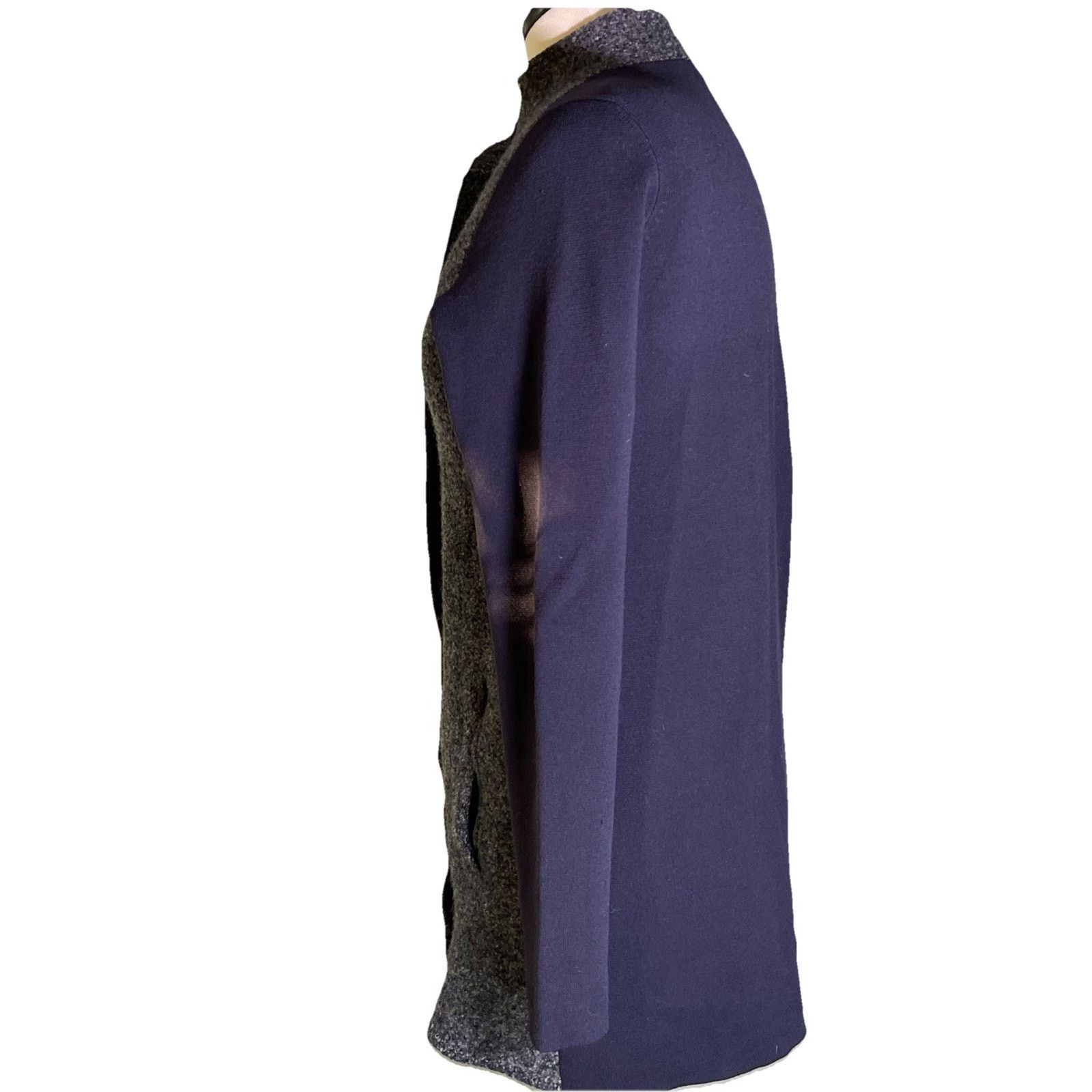 Ann Taylor ANN TAYLOR Paneled Full Zip Coatigan Sweater Wool Size Small Size XS / US 0-2 / IT 36-38 - 5 Thumbnail