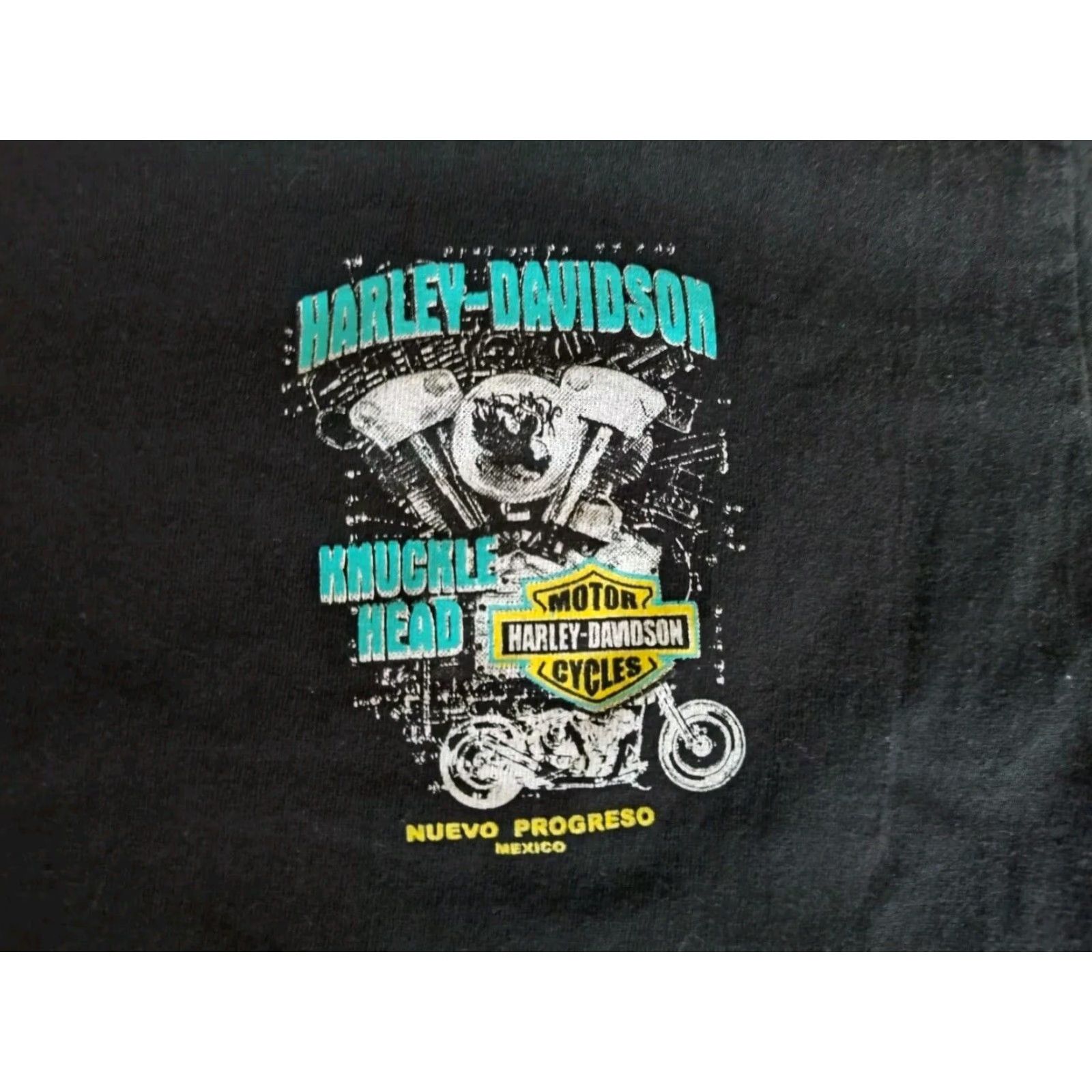 Vintage VINTAGE Harley Davidson T-Shirt Motorcycles Knucklehead Mexico Size Large Black Biker 90s Y2K Men's Size US L / EU 52-54 / 3 - 3 Thumbnail