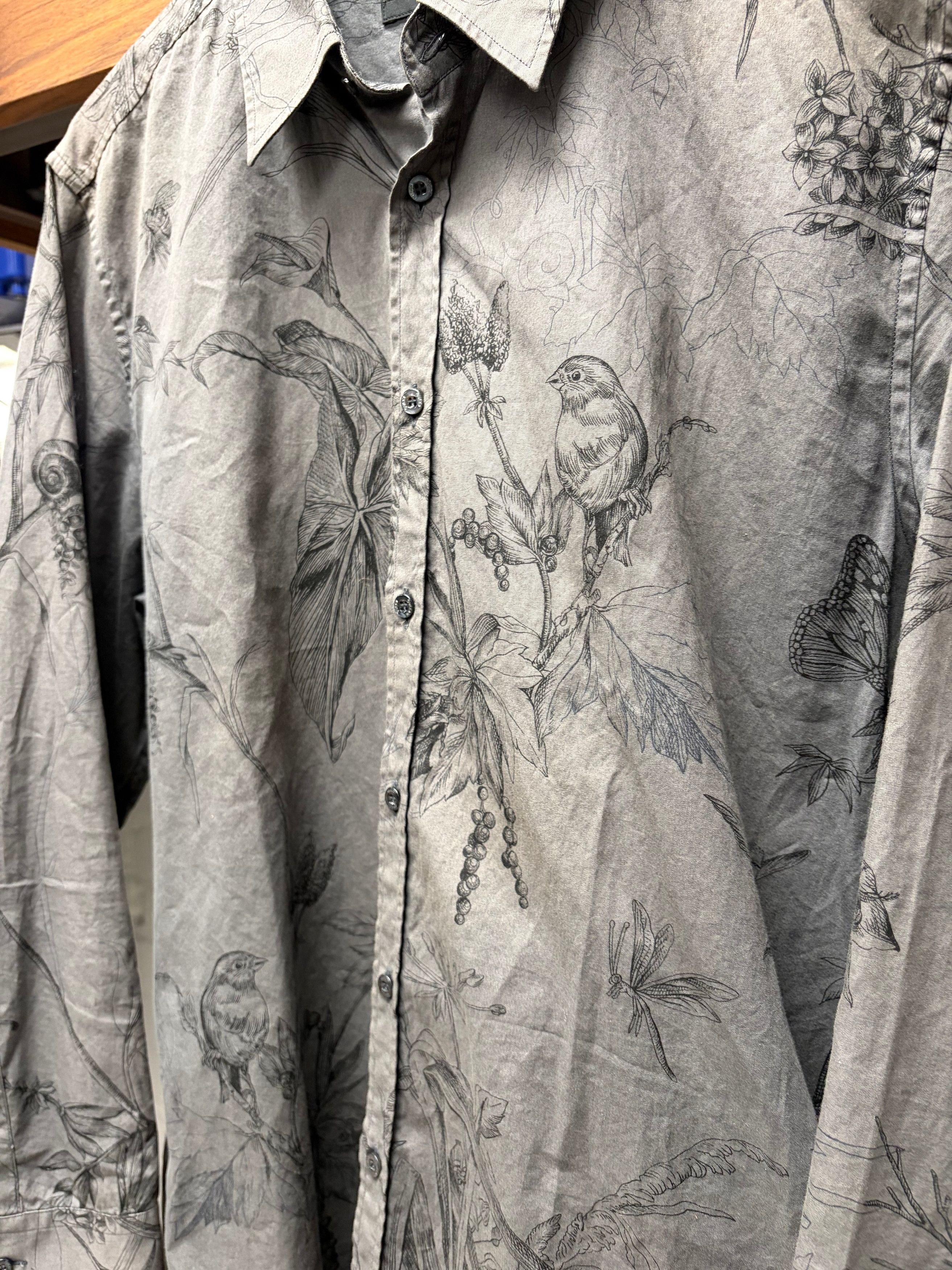 Gucci Vintage Gucci ‘Botanical’ Patterned Mute Grey/Purple Button Up Shirt Size US M / EU 48-50 / 2 - 2 Thumbnail