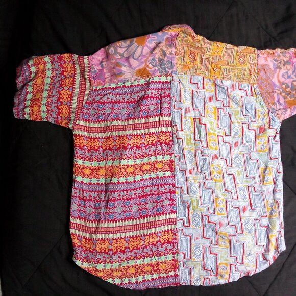 Passport Vintage Passports Pier 1 Patchwork Madras Hawaiian Shirt Size S / US 4 / IT 40 - 6 Thumbnail