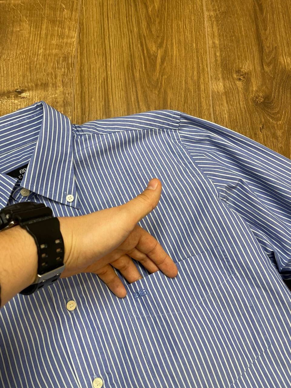 Balenciaga Vintage Balenciaga 90’s Y2K Button Ups Striped Blue Shirt Size US M / EU 48-50 / 2 - 4 Thumbnail