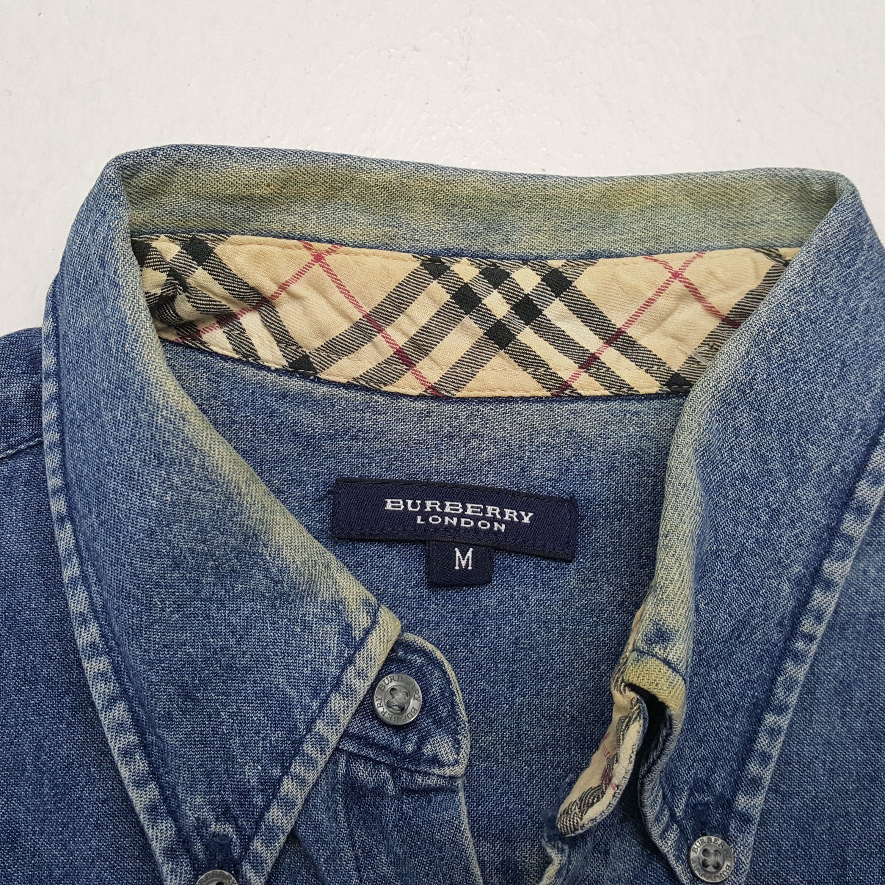 Burberry × Vintage Vintage BURBERRY LONDON Fashion Style Denim Shirts Size US M / EU 48-50 / 2 - 9 Thumbnail
