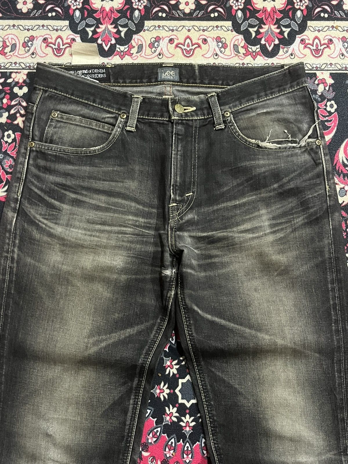 Vintage ⚡️Grunge⚡️Vintage Lee Riders Grime Style Mud Washed Jeans Size US 32 / EU 48 - 4 Thumbnail