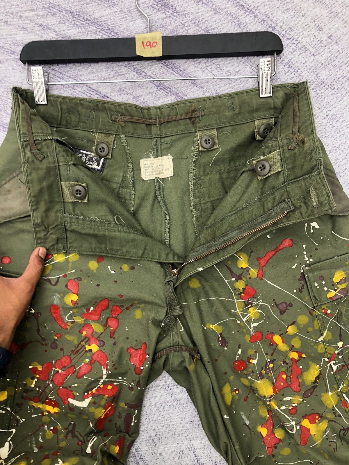 Designer × Vintage Very Rare Cargo Pants Art Colour Paint W30 x L37 Size US 30 / EU 46 - 11 Thumbnail