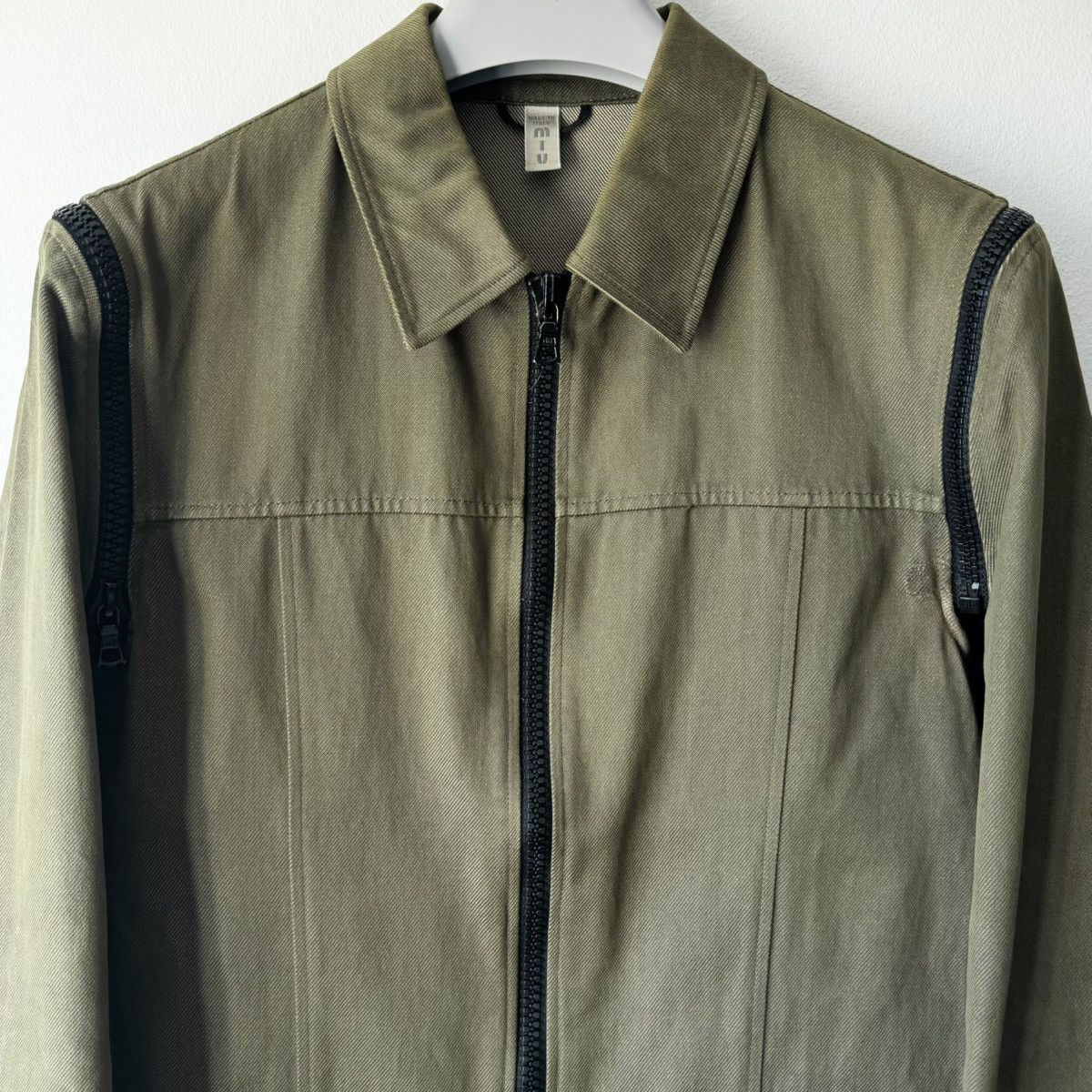 Miu Miu Miu Miu SS2000 Cotton Cropped Zip-Up Modular Denim Jacket Size US M / EU 48-50 / 2 - 2 Thumbnail
