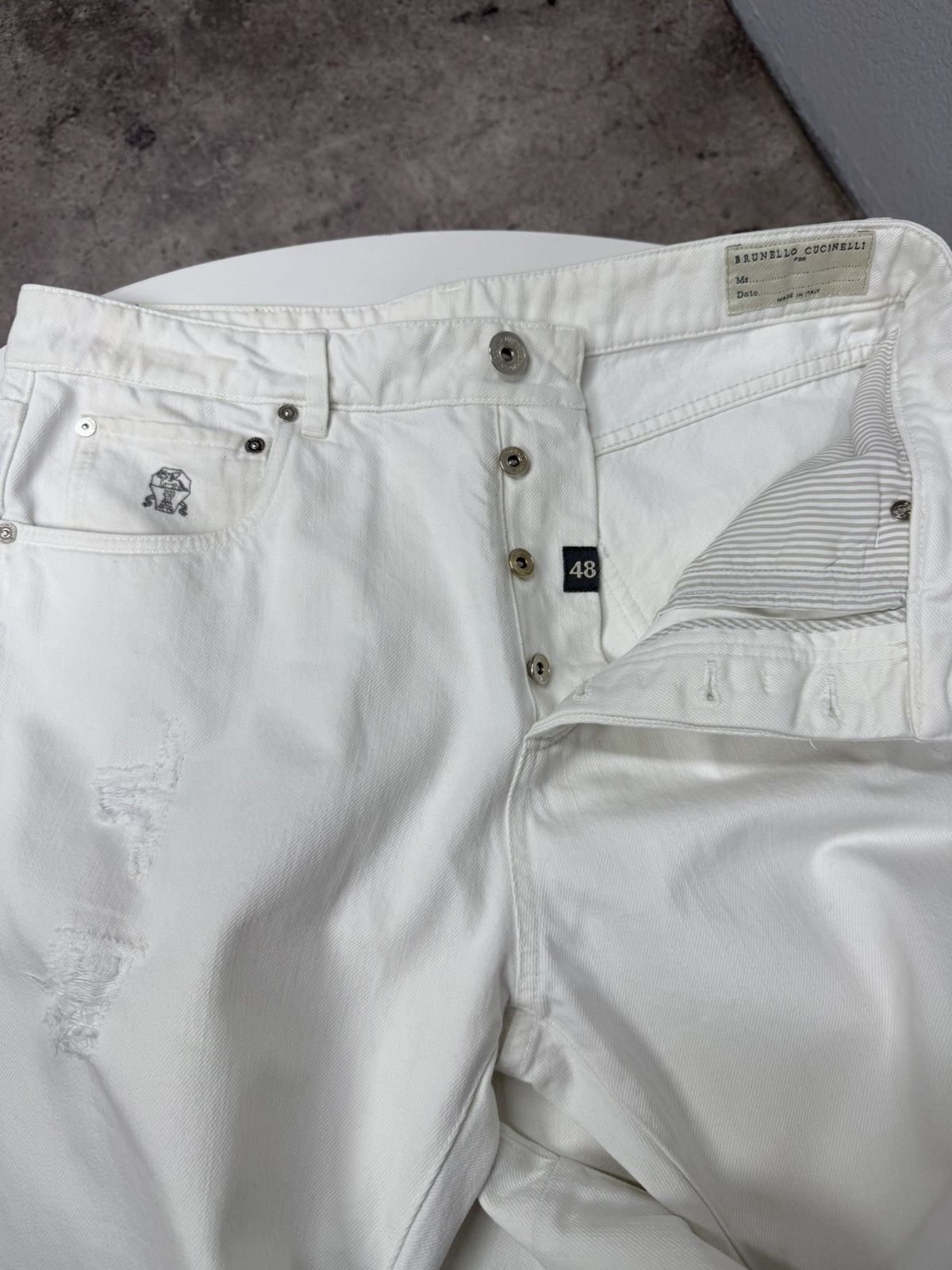 Brunello Cucinelli Vintage Brunello Cucinelli Jeans Distressed Ripped Italy Size US 33 - 6 Thumbnail