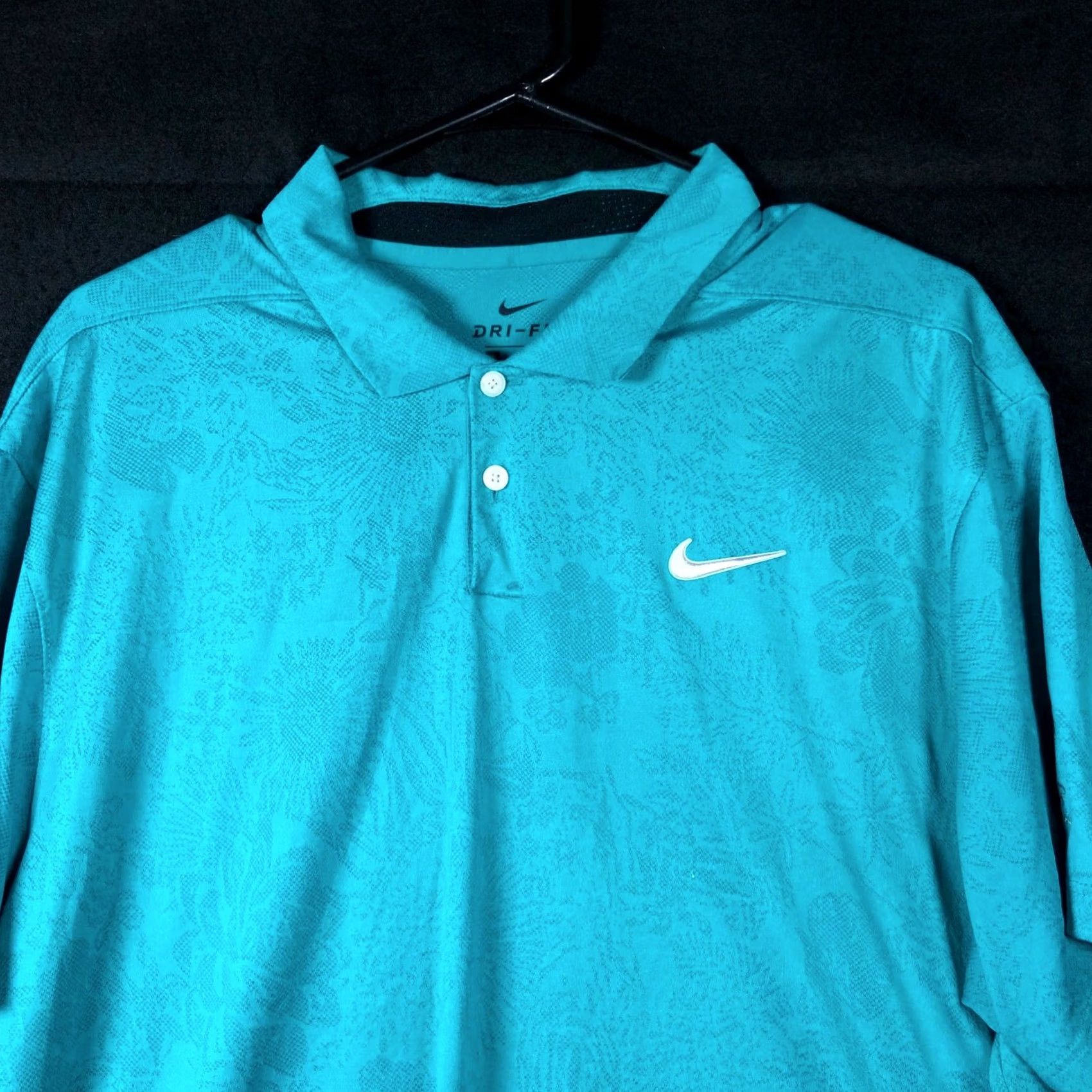 Nike Nike Mens Polo Shirt Teal Floral Dry Fit Short Sleeve Athletic Golf XL Size US XL / EU 56 / 4 - 2 Thumbnail