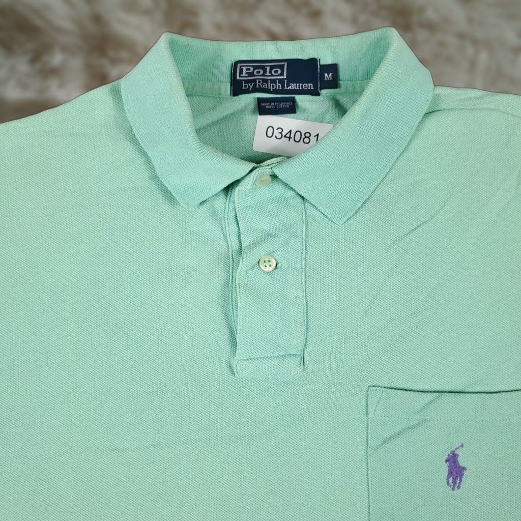 Ralph Lauren Ralph Lauren Polo Shirt Mens Medium Green Solid Casual Short Sleeve Size US M / EU 48-50 / 2 - 1 Thumbnail