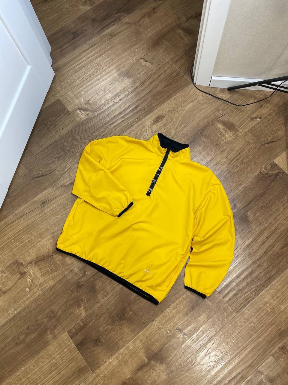 Vintage Nike Y2K Style Hot Yellow Logo Anorak Bomber Jacket