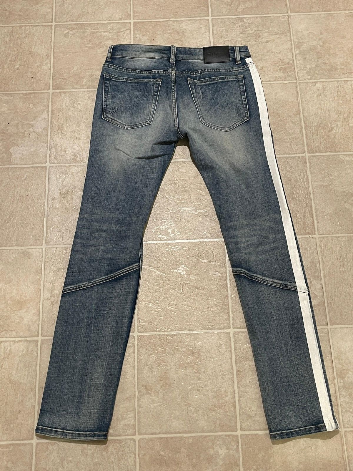 Other Dript Ripped Blue Jeans with White Stripes Size US 30 / EU 46 - 3 Thumbnail