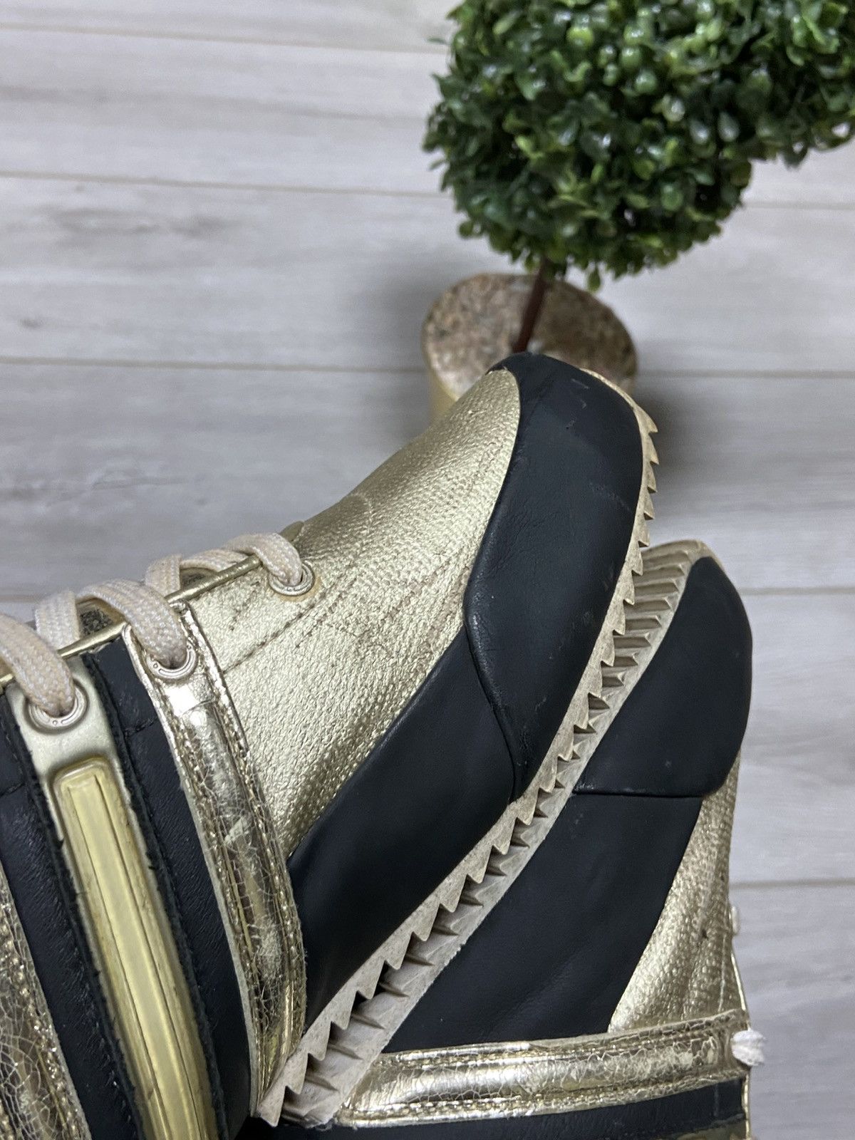Adidas Y-3 Yohji vintage leather gold boxers trainers sneakers Size US 8.5 / EU 41-42 - 13 Thumbnail