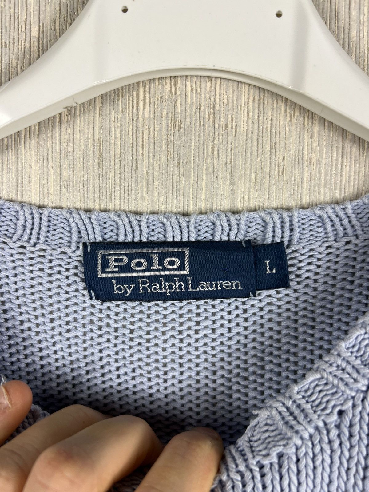 Polo Ralph Lauren Vintage Polo by Ralph Lauren baby blue linen knitted sweater Size US L / EU 52-54 / 3 - 14 Thumbnail