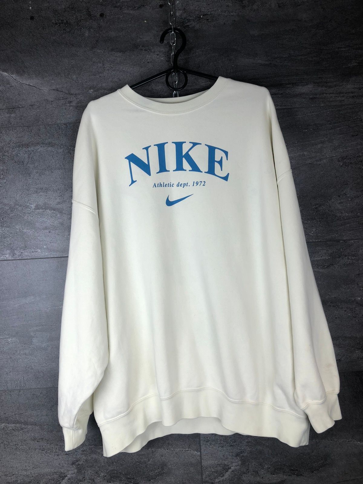 Pre-owned Nike X Vintage Nike Sportswear Essentials Oversized Fleece Sweatshirt Beige