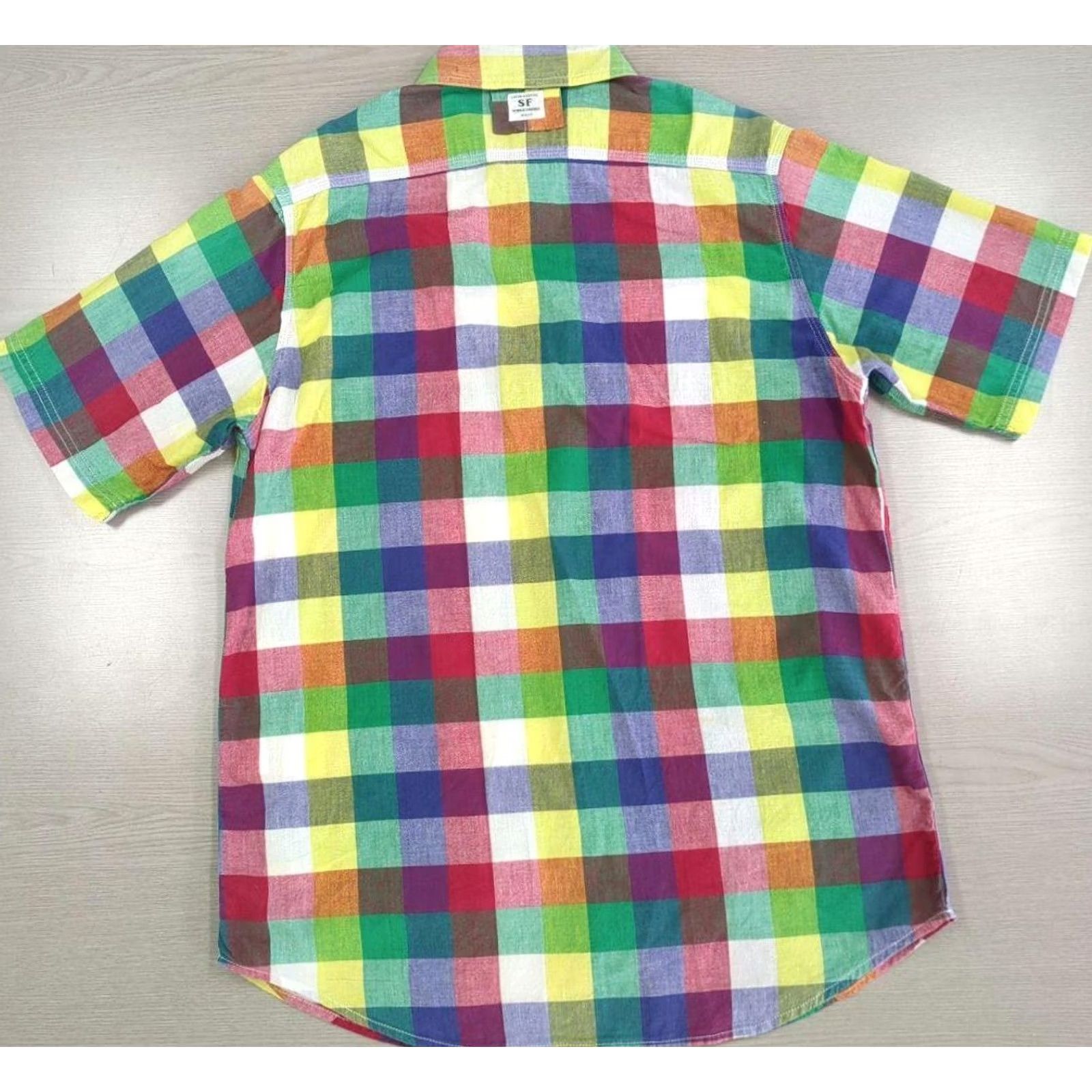 Sassafras Sassafras Shirt Check Short Sleeve Size L Multicolor Men Cotton 100% Used Size US L / EU 52-54 / 3 - 3 Thumbnail