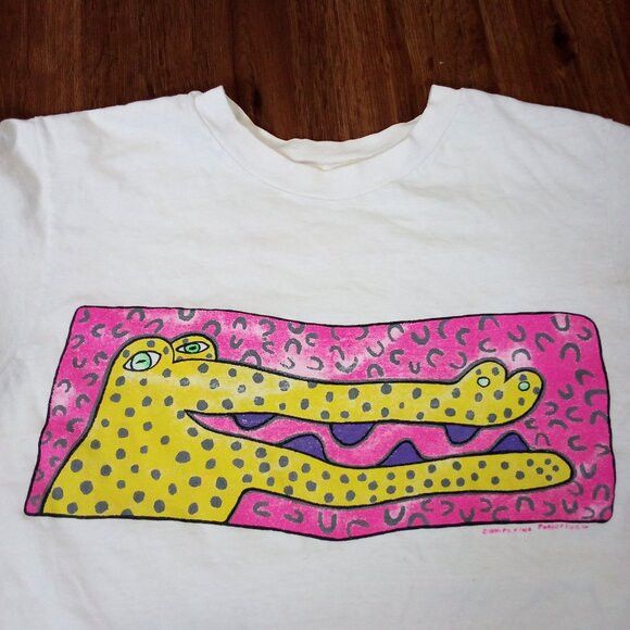 Other Vintage 90s Flying Porcupine Alligator Art T-Shirt Size US M / EU 48-50 / 2 - 1 Thumbnail