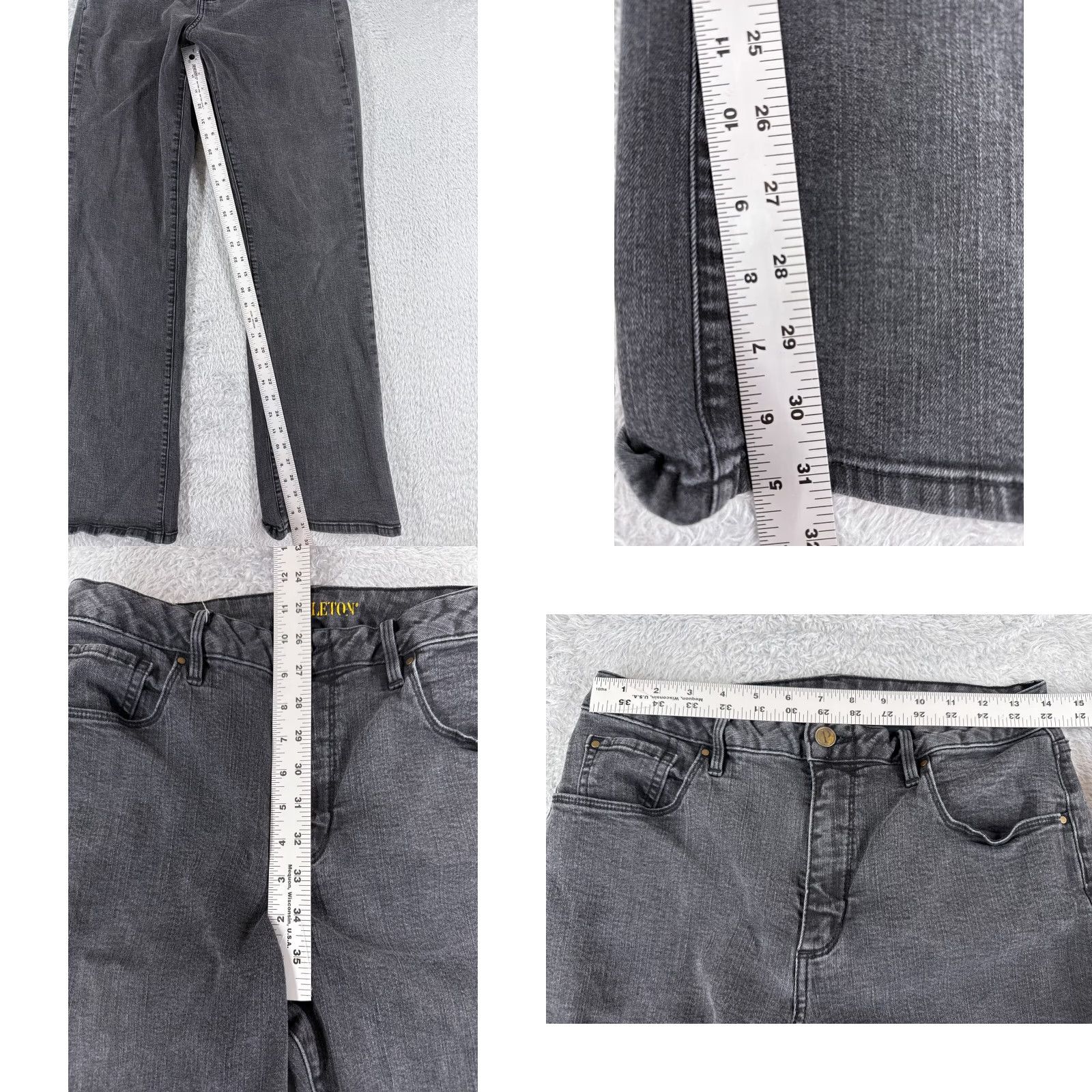 Pendleton Pendleton Jeans Womens 12 Black Denim Bootcut Cotton Blend Mid Rise 28x31 5-Pocket Embroidered Zipper Button Southwestern Style Mens Girls Womens Boys Size 34" / US 12 / IT 48 - 8 Thumbnail