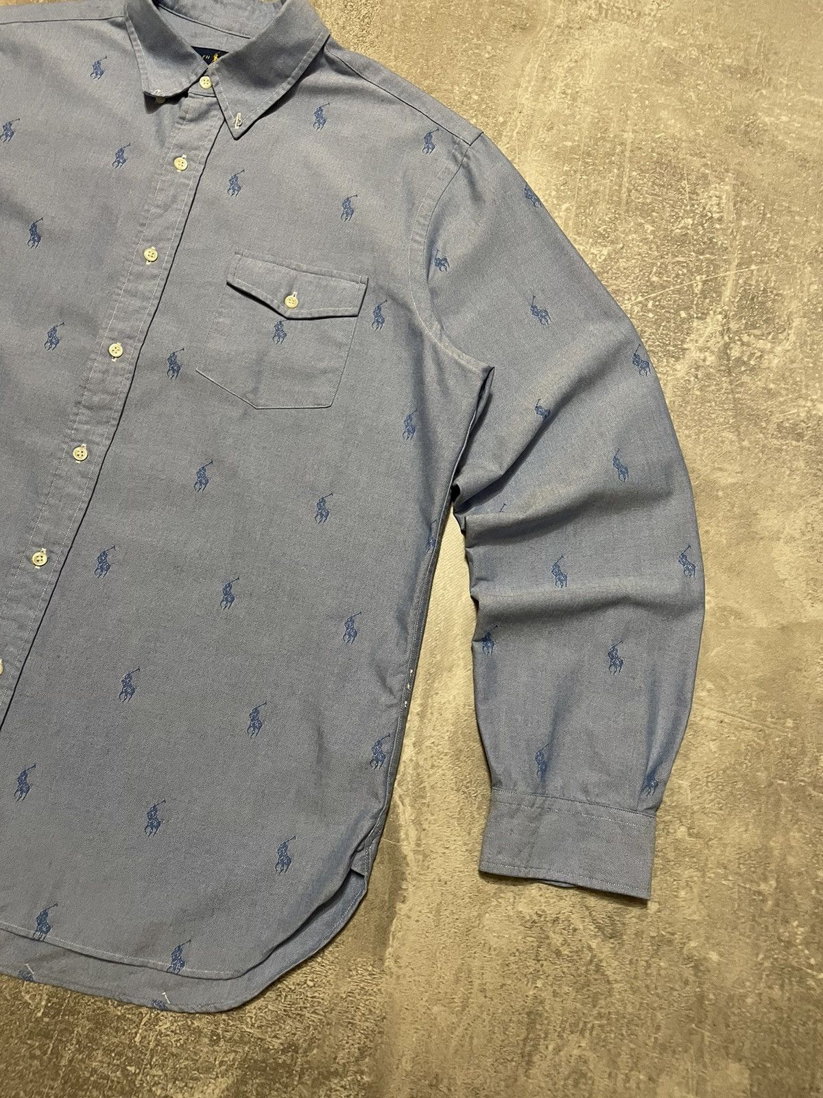 Polo Ralph Lauren Vintage Polo Ralph Lauren Monogram Pony Logo Shirt Button Up Size US XL / EU 56 / 4 - 5 Thumbnail