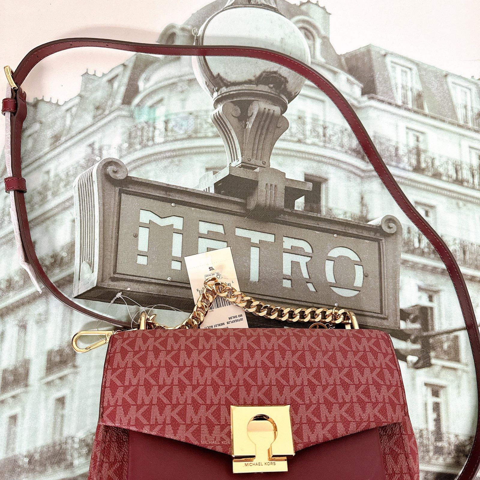 Michael Kors Michael Kors 35T0GXPL2B Lita Medium Two-Tone Logo Crossbody Size ONE SIZE - 3 Thumbnail