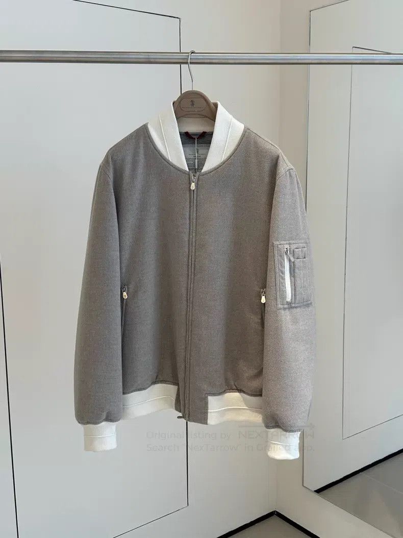 Brunello Cucinelli Brunello Cucinelli Men's Colorblocked Baseball Jacket Padd Size US M / EU 48-50 / 2 - 1 Thumbnail