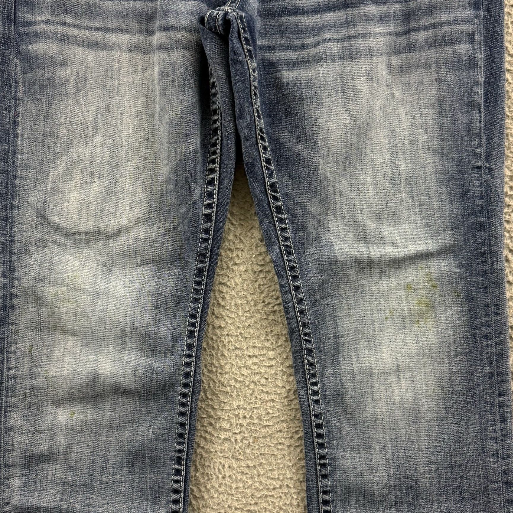 Vintage BKE Buckle Jeans Mens 32x30 Blue Denim Bootcut 5-Pocket Western Zip Button Old School 90s Cowboy Baggy Straight Regular Fit Jewelry Logo Pink Size US 32 / EU 48 - 4 Thumbnail